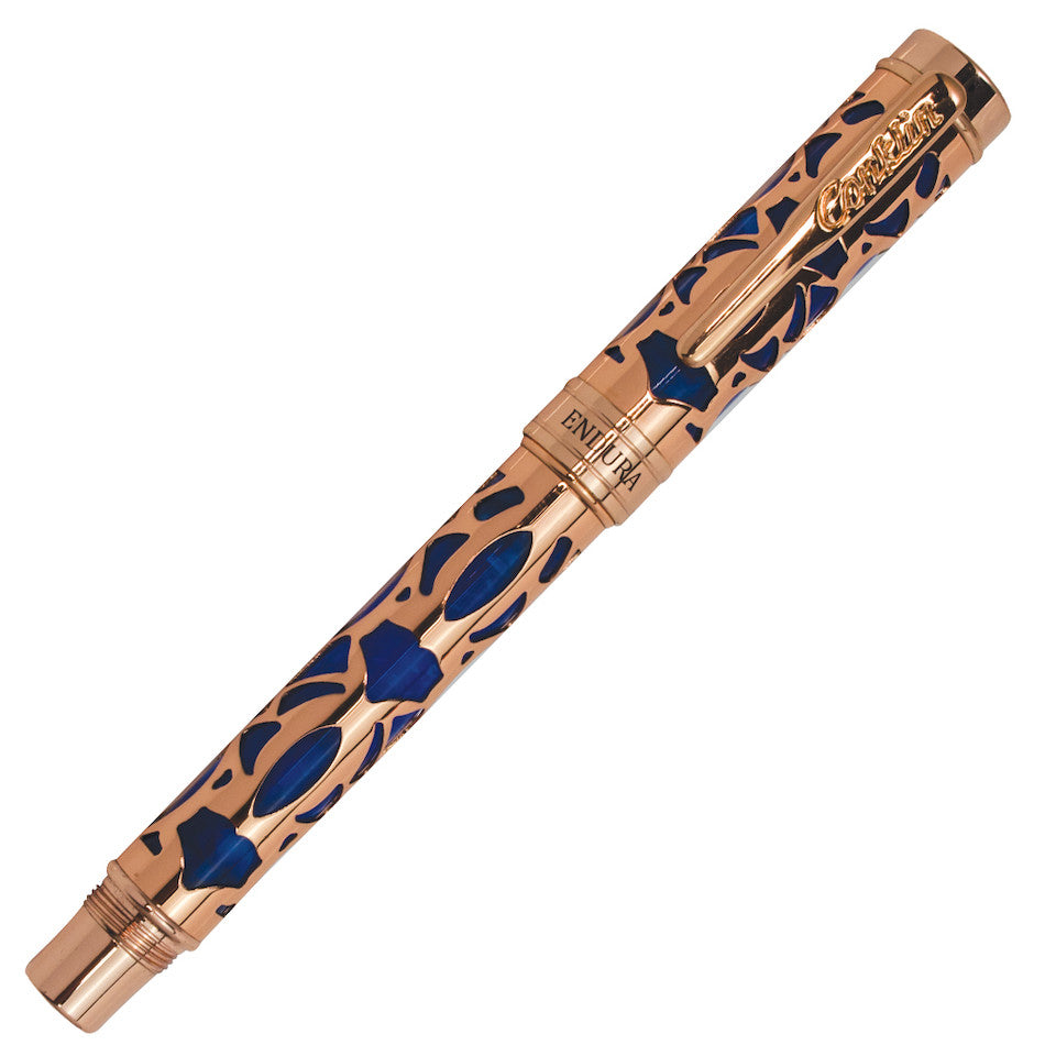 Conklin Endura Deco Crest Fountain Pen - Blue Luxury Writing Pen for Calligraphy, Journaling & Office Use - Premium Gift for Writers & Professionals