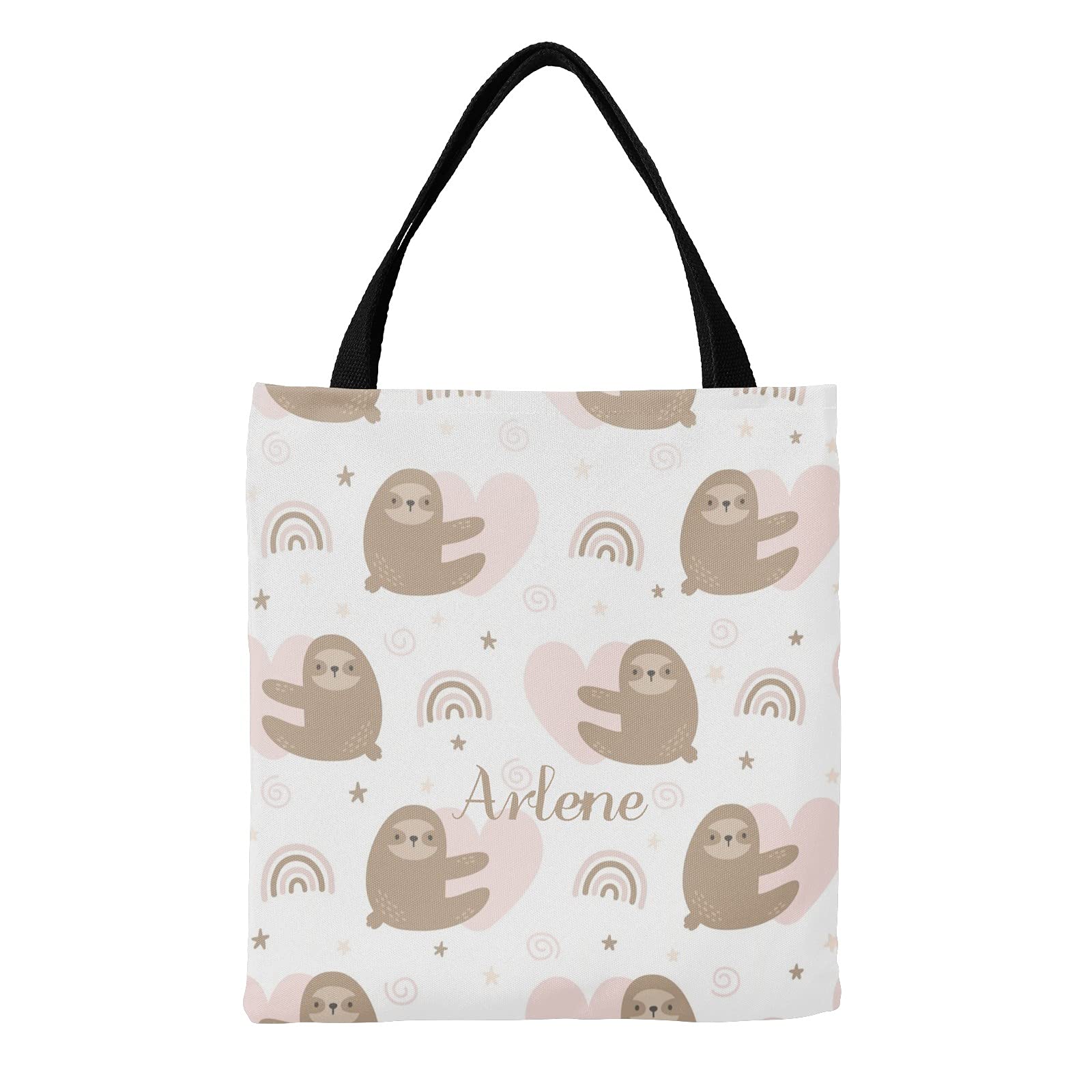 Farm Cow Floral Personalized Canvas Tote Bag - Eco-Friendly Reusable Shopping Bag for Women, Groceries, Beach & Travel - Cute School Handbag Gift Idea for Her
