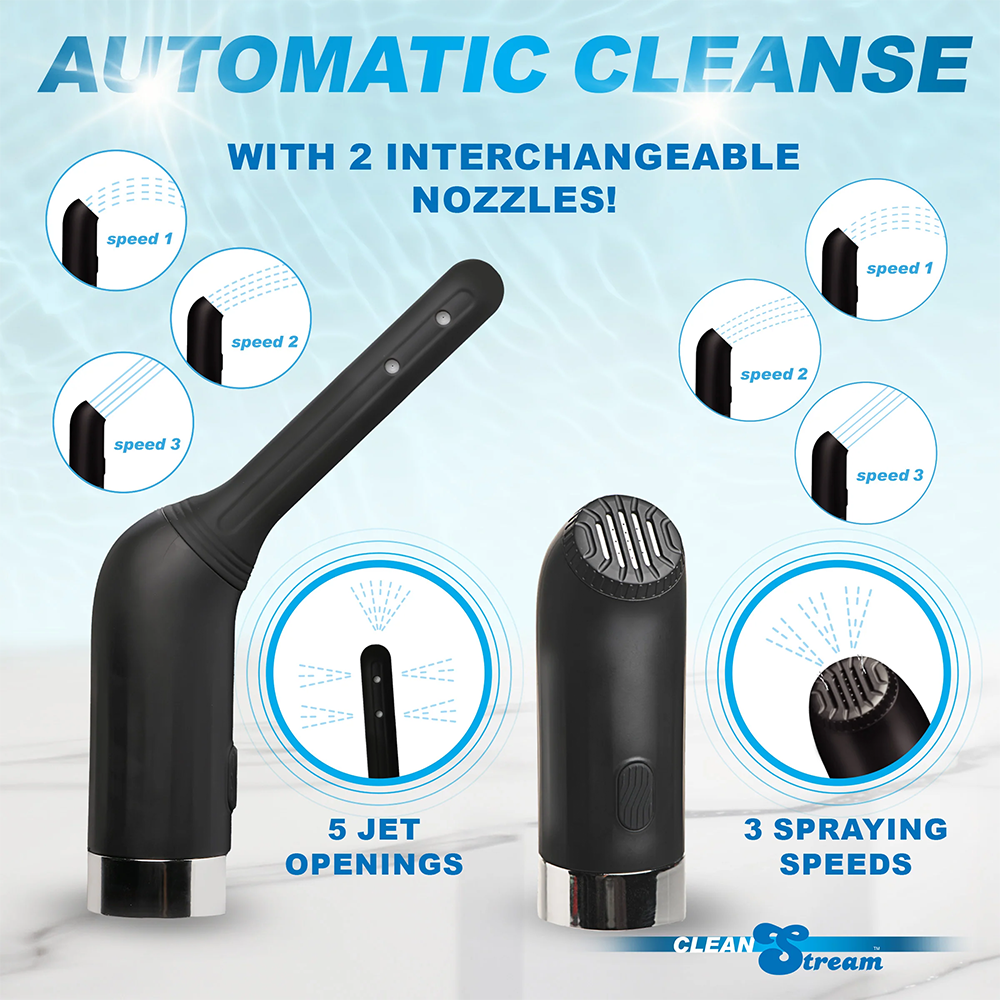 CleanStream Automatic Anal Enema Kit with 3 Interchangeable Nozzles - Colon Cleansing System for Home Use, Enema Therapy & Detox