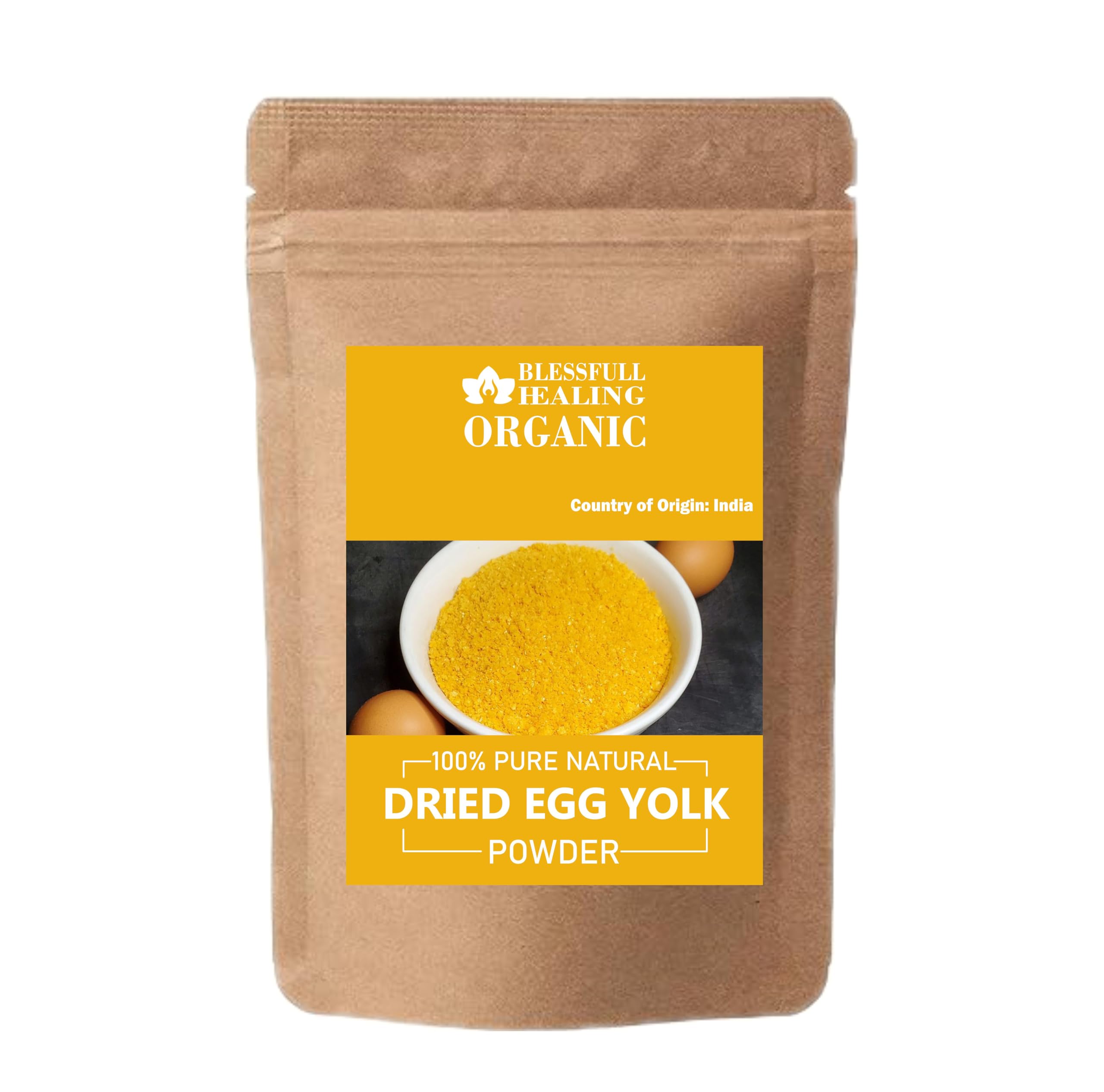 Organic Dried Egg Yolk Powder 100% Pure Natural - 200g (7.05 oz) for Baking, Cooking & Protein Supplements | Blessfull Healing