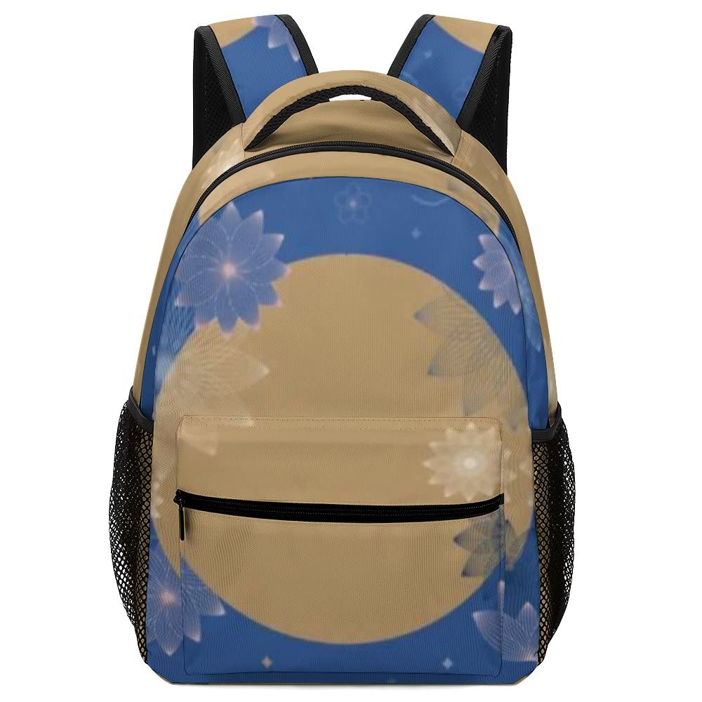 Vintage Blue Moon Cake & Full Moon Backpack - 16.5 Inch Laptop Backpack for School, College, Hiking, Travel & Diaper Bag - Unisex Backpack for Men & Women | Perfect for Daily Commute, Campus Life & Outdoor Adventures