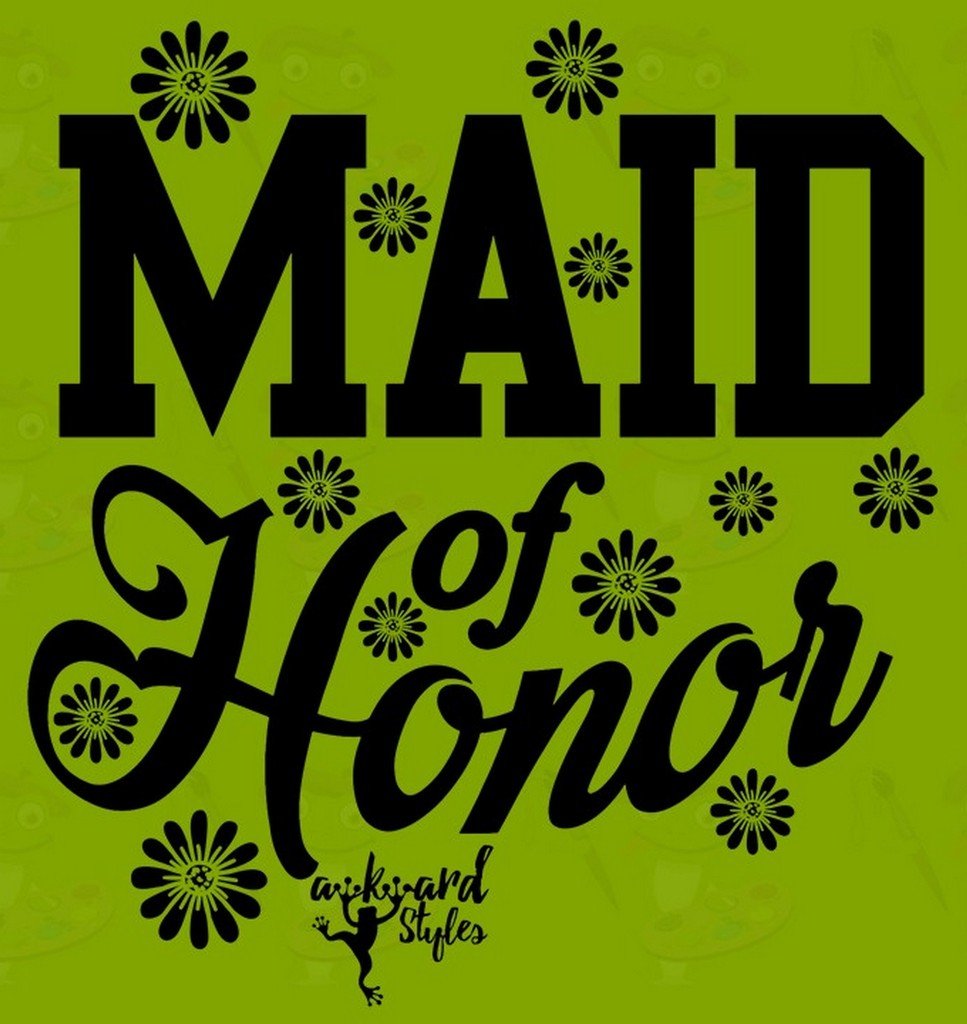 Awkwardstyles Women's Maid of Honor T-Shirt - Black Wedding Party Outfit with Free Bookmark - Perfect for Bridal Showers, Bachelorette Parties & Wedding Events