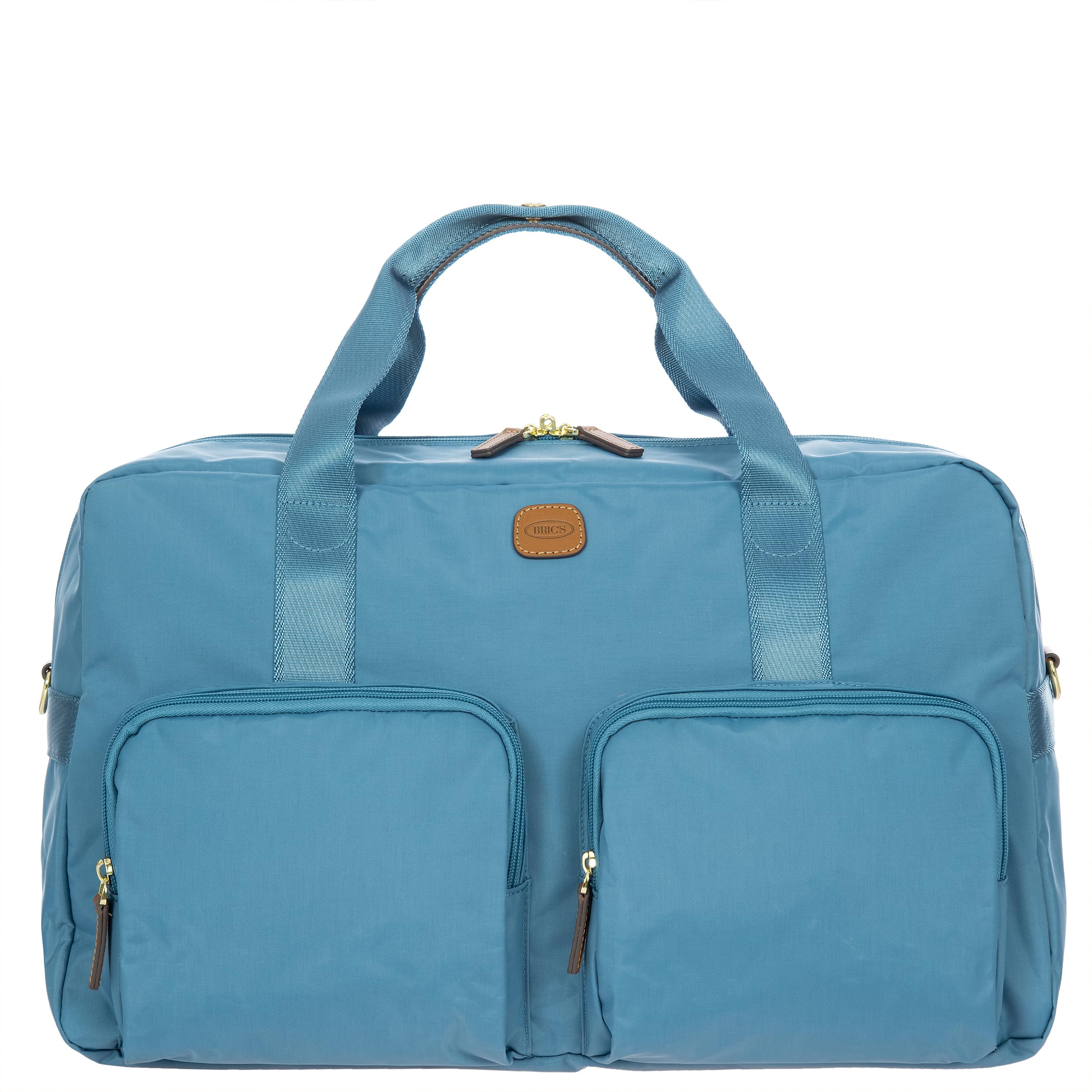 Bric's X-BAG 18-Inch Cargo Duffle Bag - Premium Water-Resistant Travel Duffel with Luggage Sleeve - Carry On & Weekender Bag for Men & Women - Durable Satin Nylon - Sky Blue - Perfect for Gym, Business Trips & Weekend Getaways
