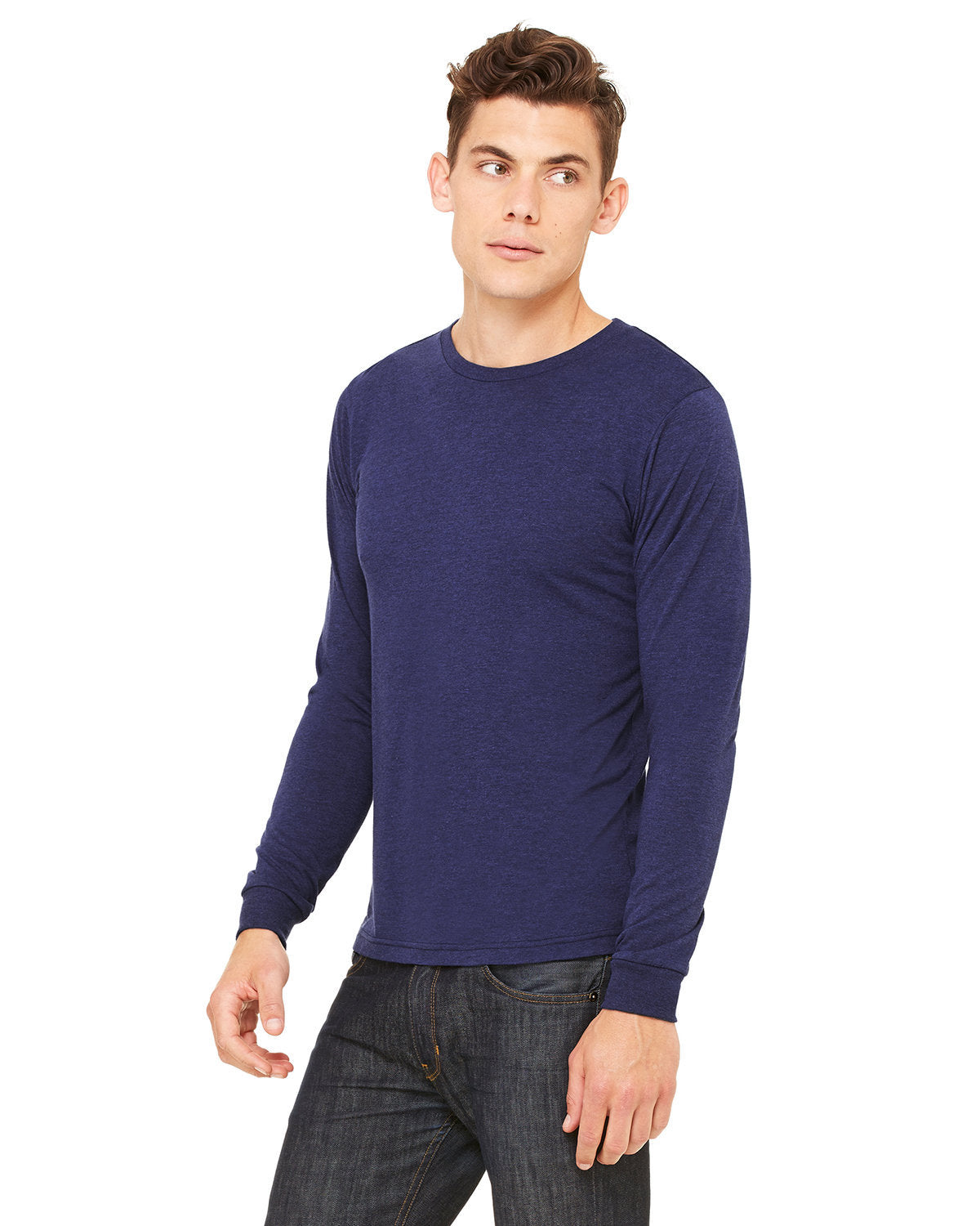 Bella + Canvas 3513 Unisex Triblend Long Sleeve T-Shirt | Soft Comfortable Crewneck Tee for Men & Women | Perfect for Casual Wear, Layering & Everyday Outfits