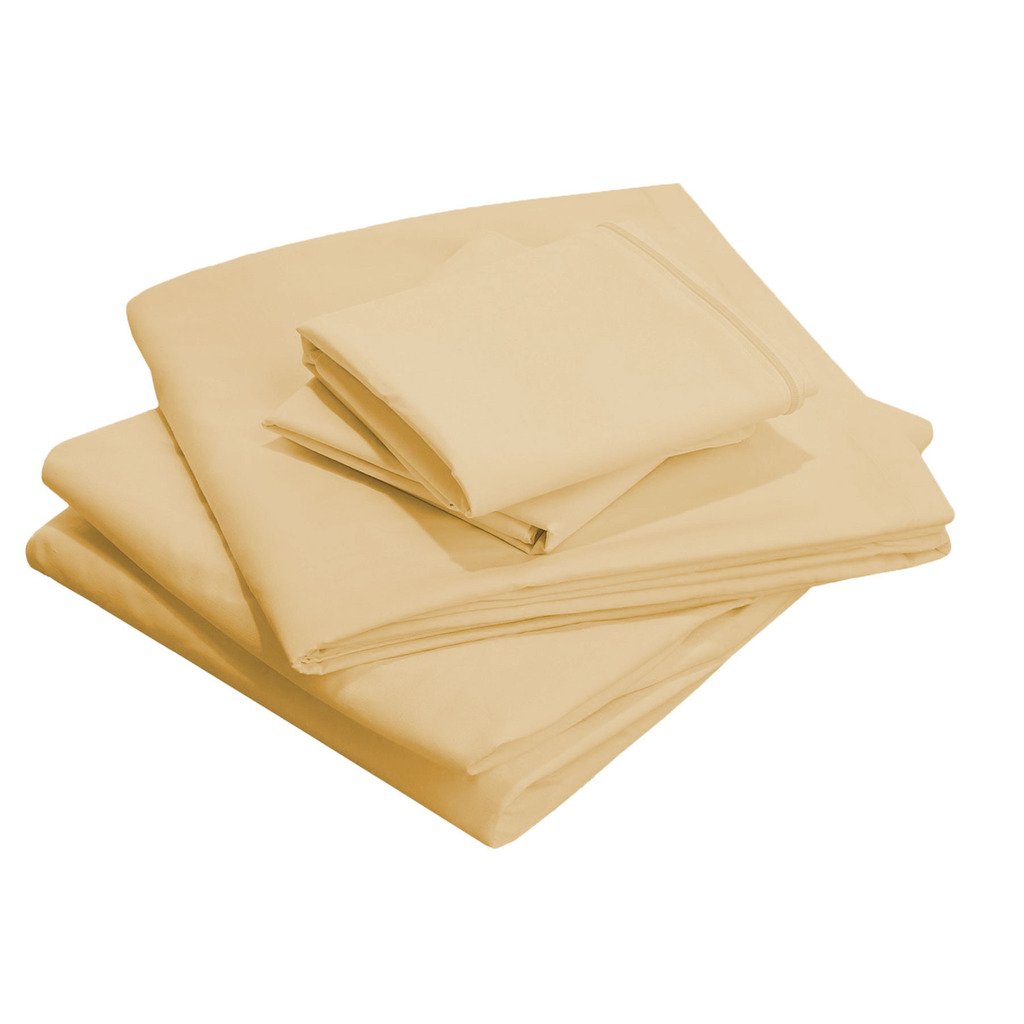 Luxury 710 Thread Count 100% Egyptian Cotton California King Sheet Set - Italian Finish Flat Sheet & Pillowcases, Beige | Premium Bedding for Hotel-Style Comfort in Master Bedrooms