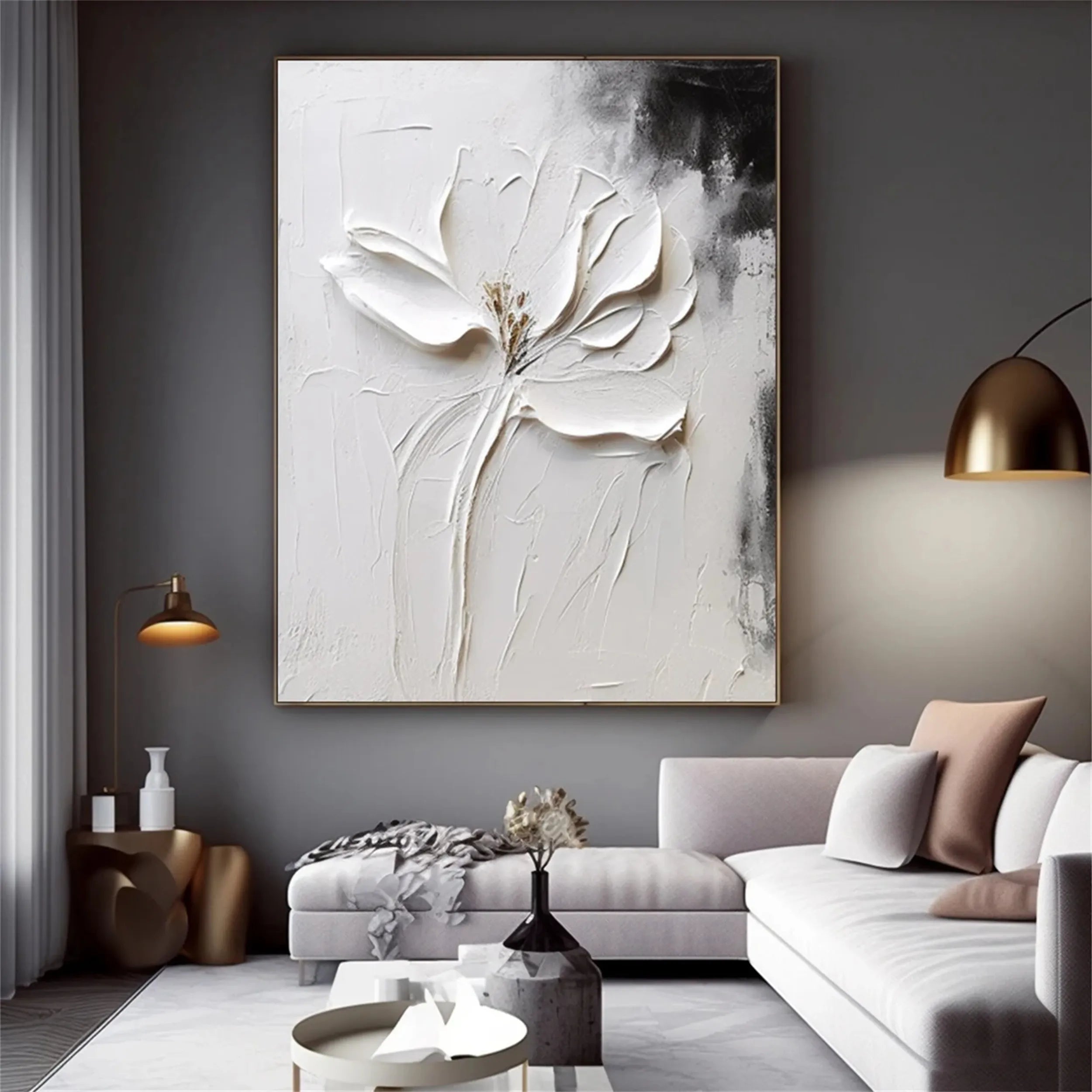 Flower and Tree Painting #FT 042 - Handmade Canvas Wall Art for Home & Office Decor | Perfect for Living Room, Bedroom, or Gift