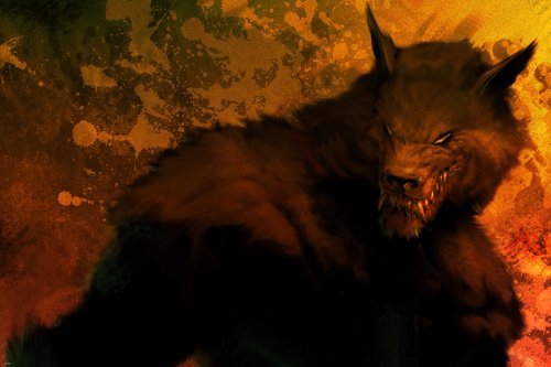 Scary Werewolf Poster 36x24 - Terrifying Sharp Teeth & Evil Eyes - Gothic Horror Wall Art for Halloween Decor, Haunted House, or Horror Movie Room