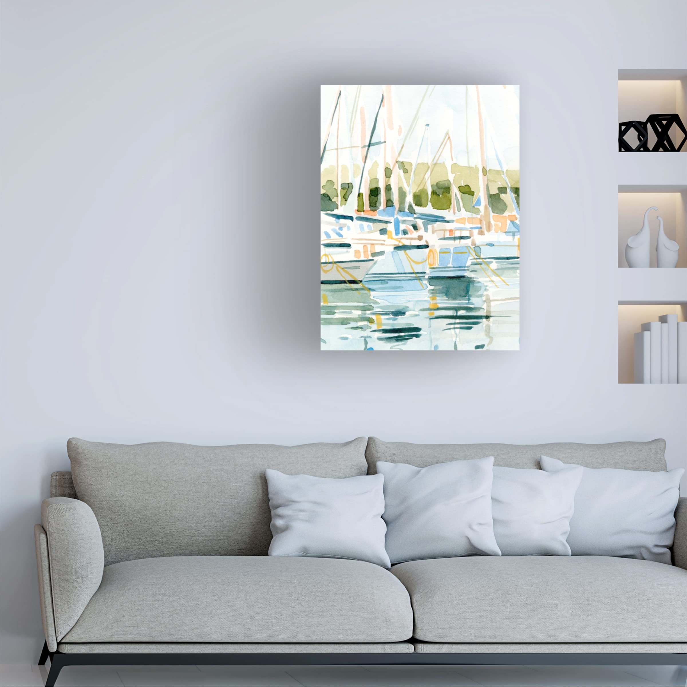 Emma Caroline 'By the Bay I' Canvas Wall Art Print - 24x32 Inches Coastal Beach Decor for Living Room, Bedroom & Office | Trademark Fine Art Collection