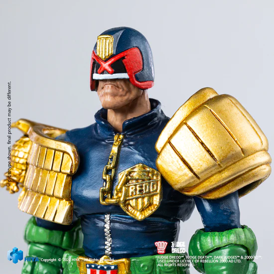 PRE ORDER - Hiya 1/18 Scale 4-Inch Judge Dredd Action Figure - Exquisite Mini Series Collectible - Gaze Into The Fist of Dredd - Perfect for Display, Collecting & Action Figure Battles