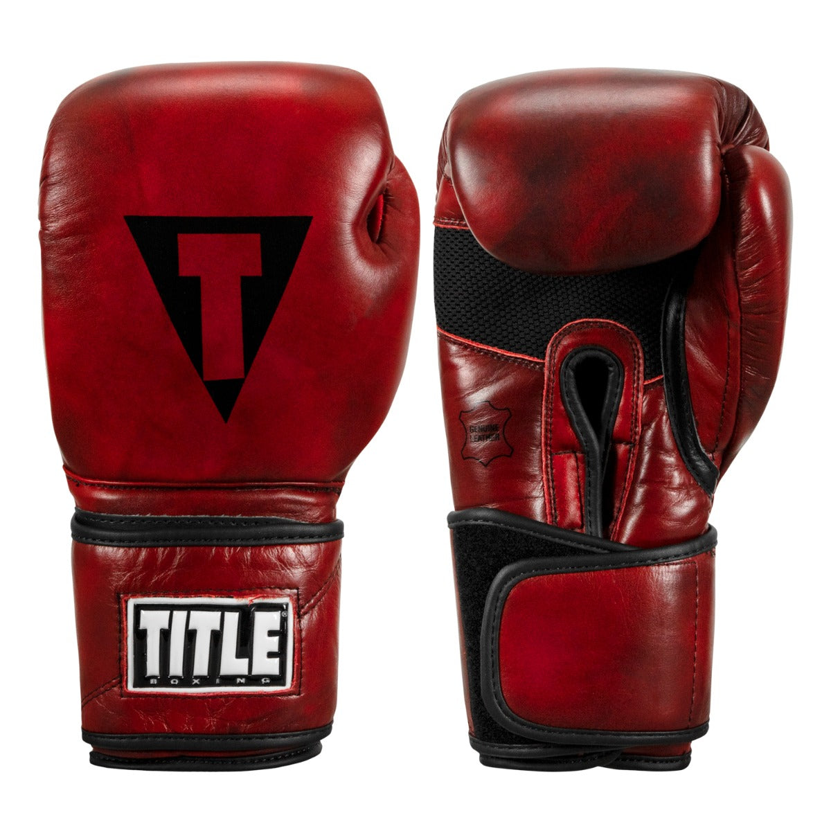 TITLE Boxing Blood Red Leather Training Boxing Gloves - Premium Boxing Equipment for Training, Sparring & Fitness Workouts - Perfect for Boxing Gyms, MMA & Home Workouts