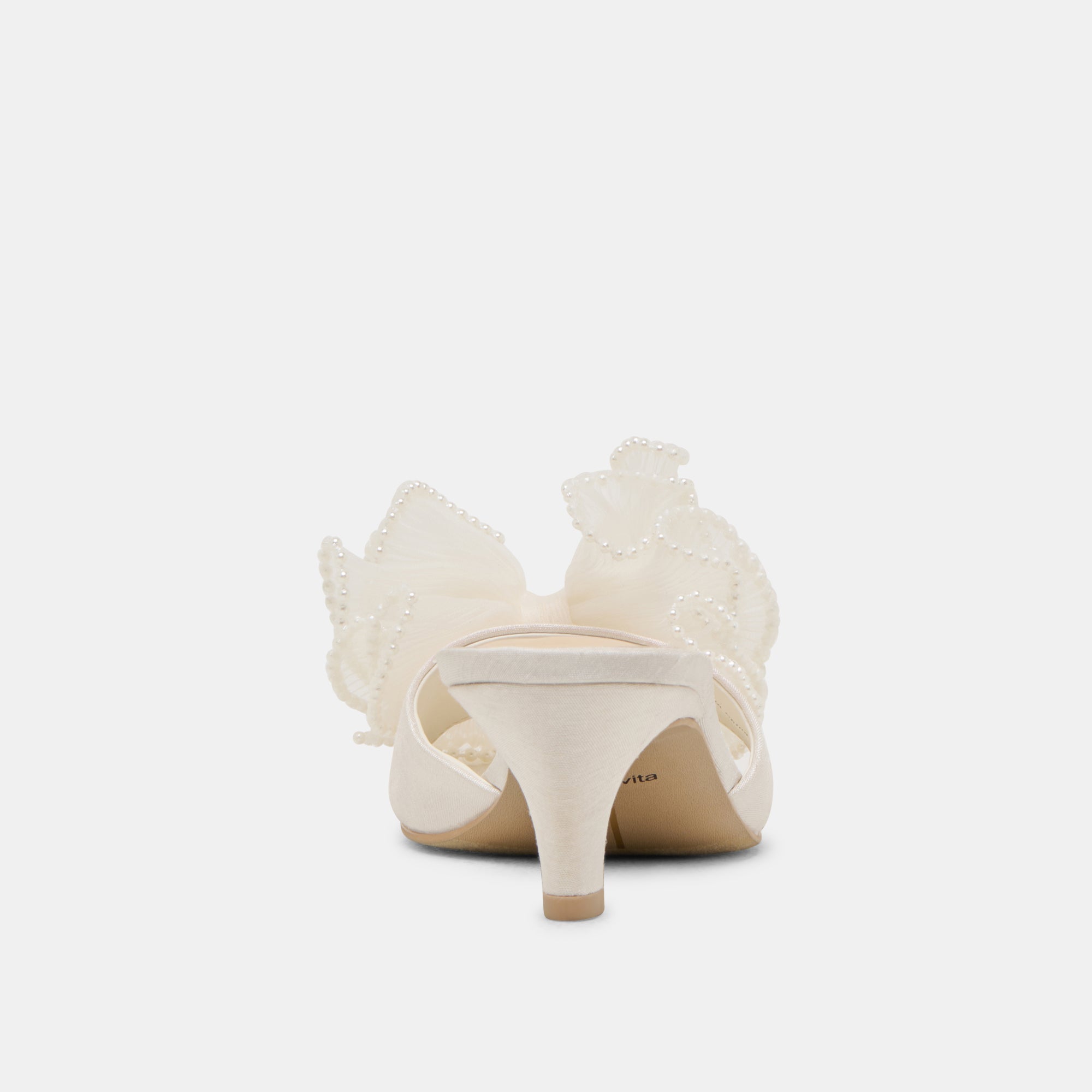 NARITA PEARL HEELS - Women's Off White Satin High Heels for Weddings, Parties & Special Occasions