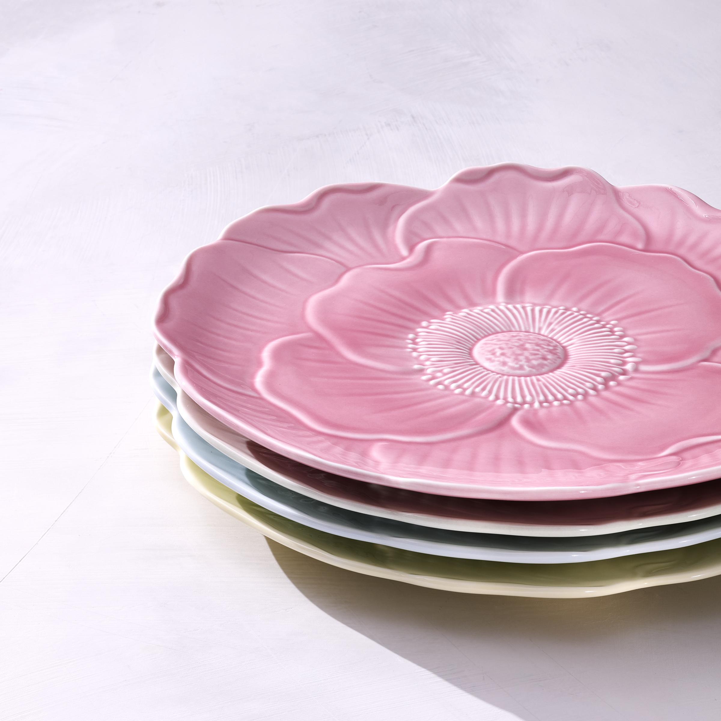 Butterfly Meadow Floral Pink Accent Plates Set of 4 - Elegant Dinnerware for Spring Parties, Bridal Showers & Home Decor