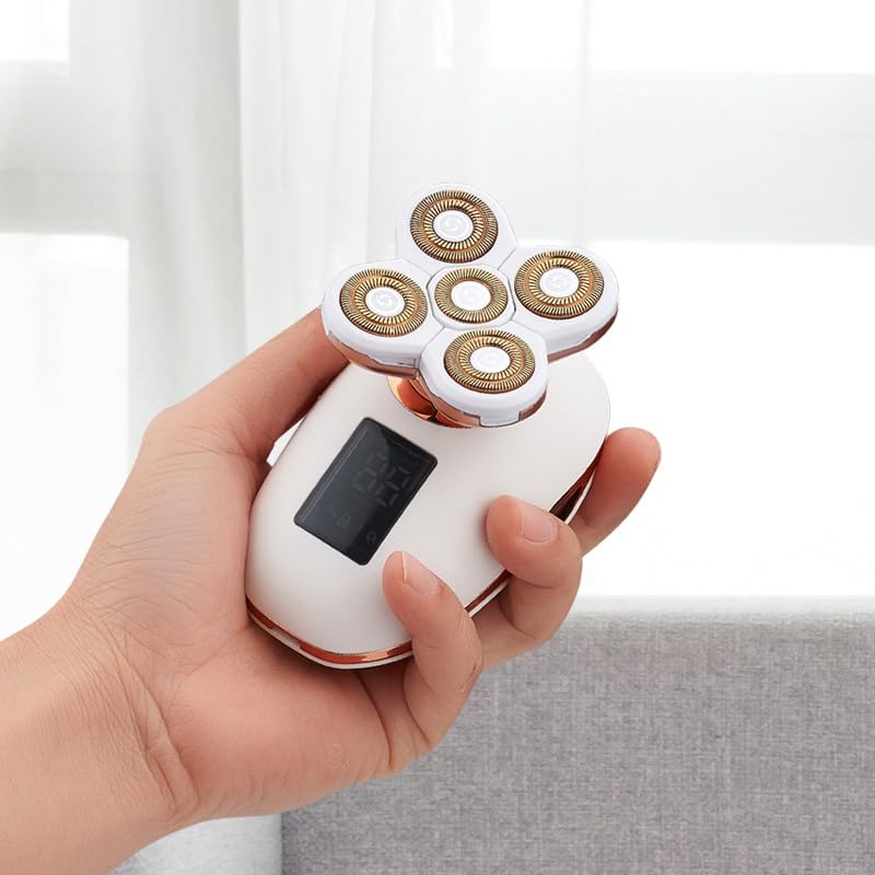 3-in-1 Rechargeable Electric Razor for Women - Wet & Dry Hair Remover with Detachable Head for Legs, Arms & Bikini Area | Rose Gold Shaver for Smooth Skin at Home & Travel