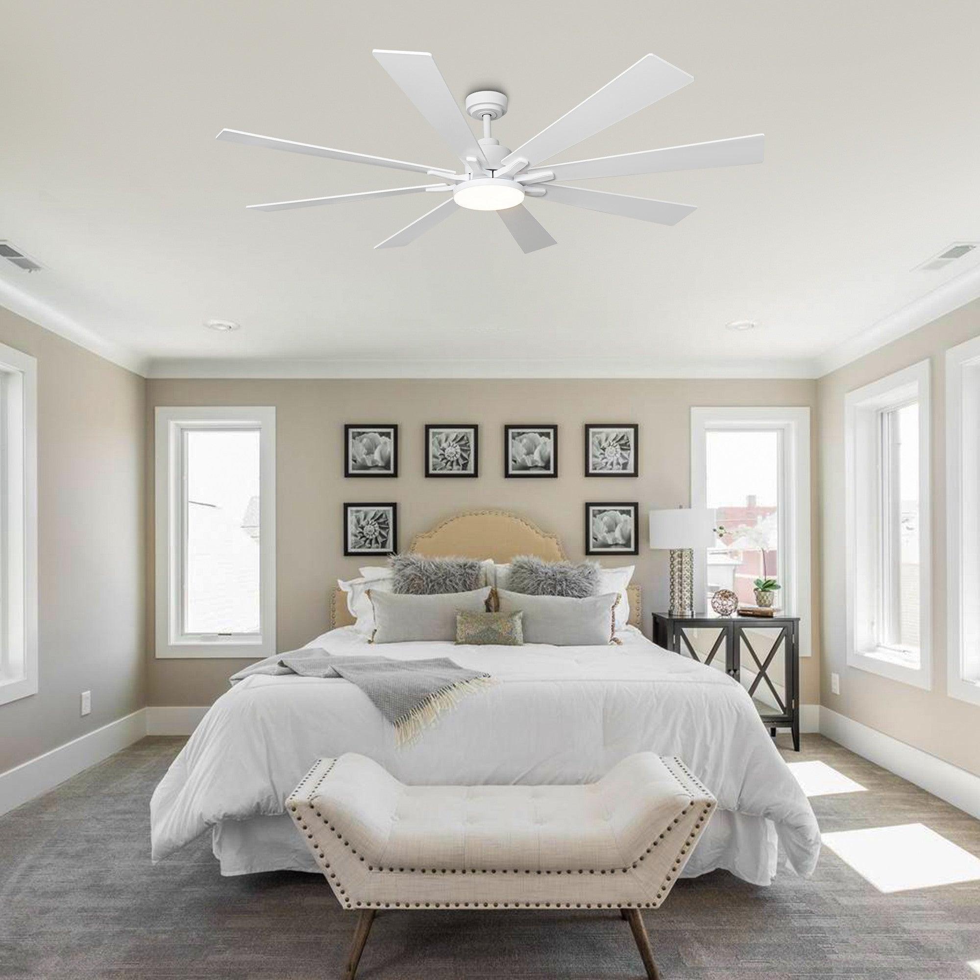 72 Inch Elbe Modern Ceiling Fan with Light Kit & Remote Control - Perfect for Living Room, Bedroom, and Large Spaces