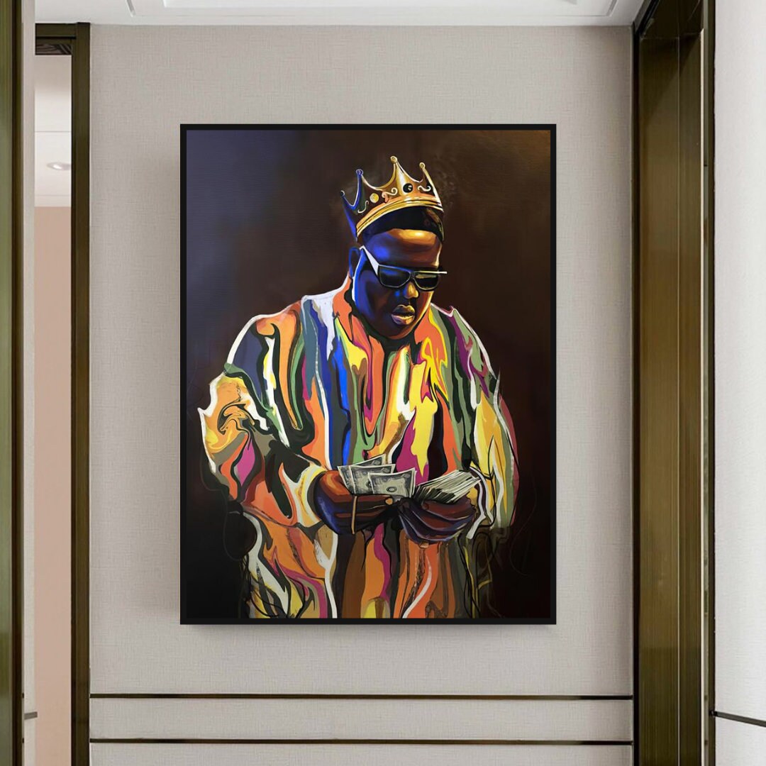 Biggie Smalls Canvas Wall Art - Authentic Hip Hop Poster for Bedroom & Living Room Decor | Notorious B.I.G. Rapper Painting