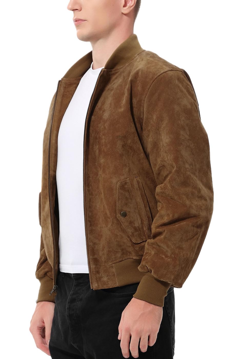 BGSD Men's Urban Suede Leather Bomber Jacket - Stylish Casual Outerwear for Fall & Winter (Big & Tall Sizes Available) - Perfect for Date Nights, Office Wear & Weekend Outings