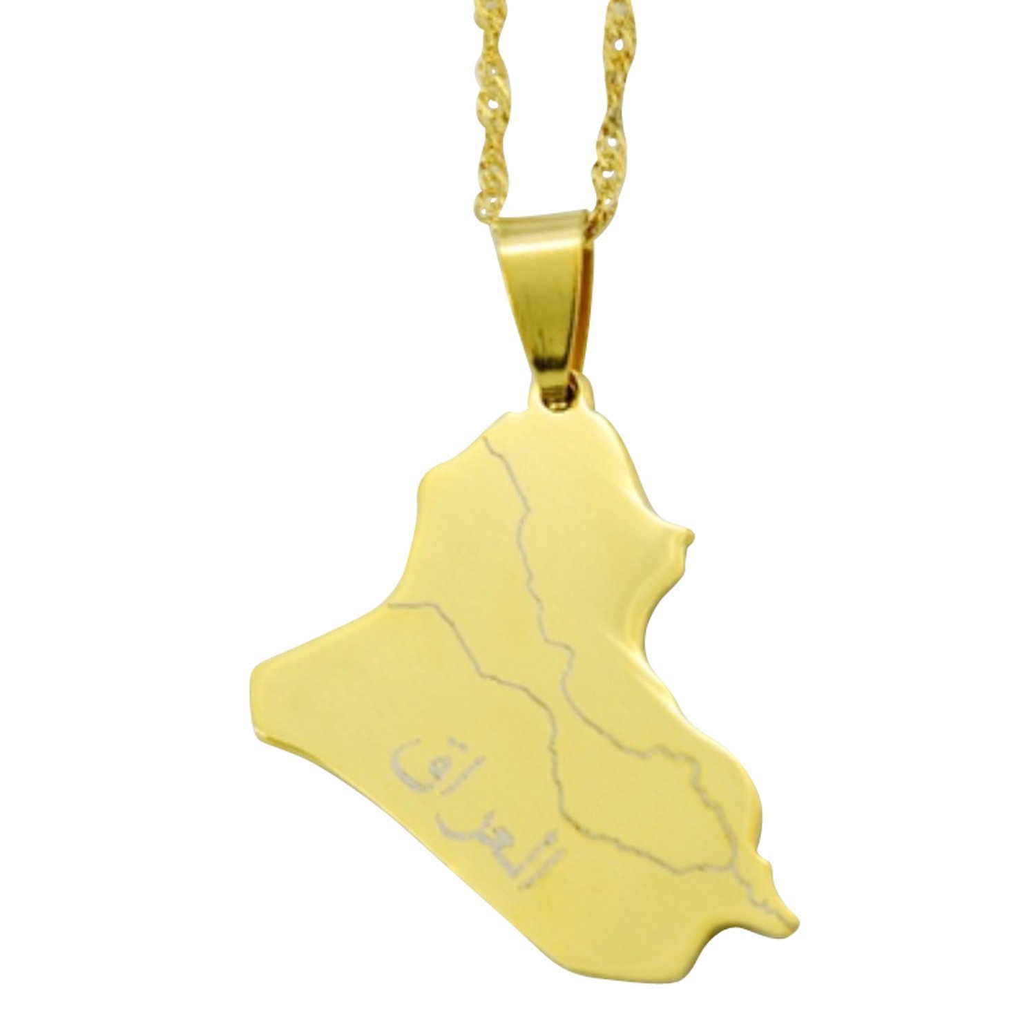 AccessCube Women's Country Map Flag Pendant Necklace - Gold & Silver Charm Jewelry for Travel Lovers, Gift Ideas & Everyday Fashion