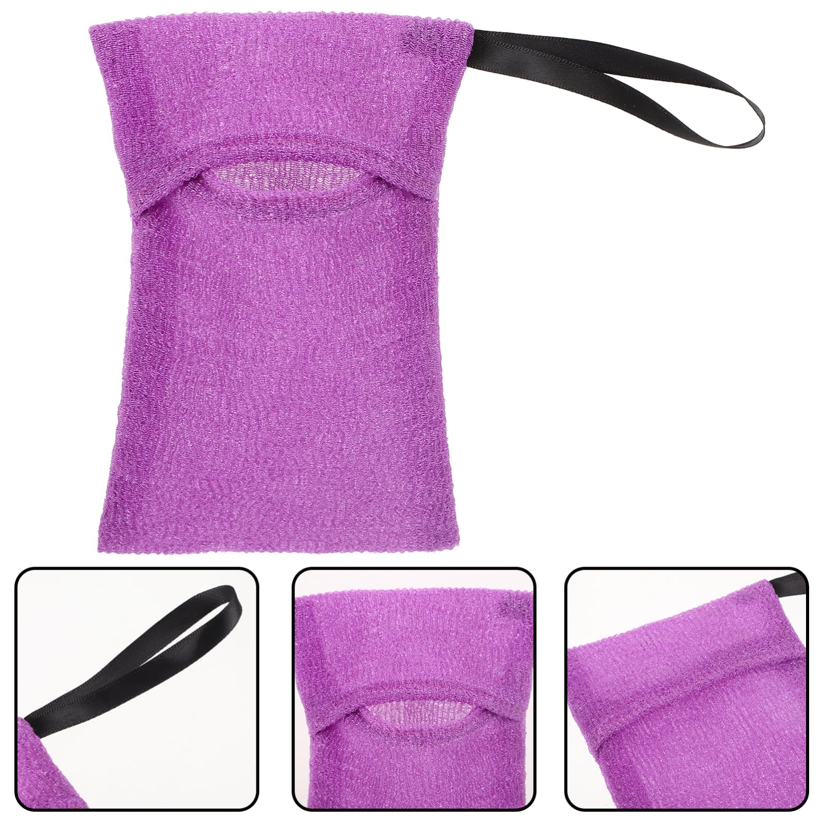 Portable Soft Fleece Soap Holder Bag with Drawstring - Mini Travel Toiletries Organizer for Bar Soap, Bath Accessories & Travel Bottles - Ideal for Camping, Gym & Vacation (Purple, Nylon)