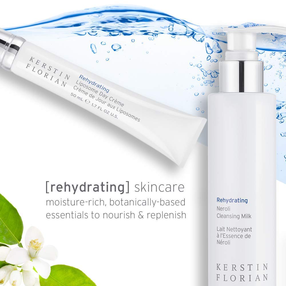 Kerstin Florian Rehydrating Neroli Cleansing Milk & Organic Facial Oil Set - Gentle Makeup Remover for Clean, Fresh Skin | Anti-Aging Skincare Routine | Perfect for Daily Cleansing & Nighttime Hydration