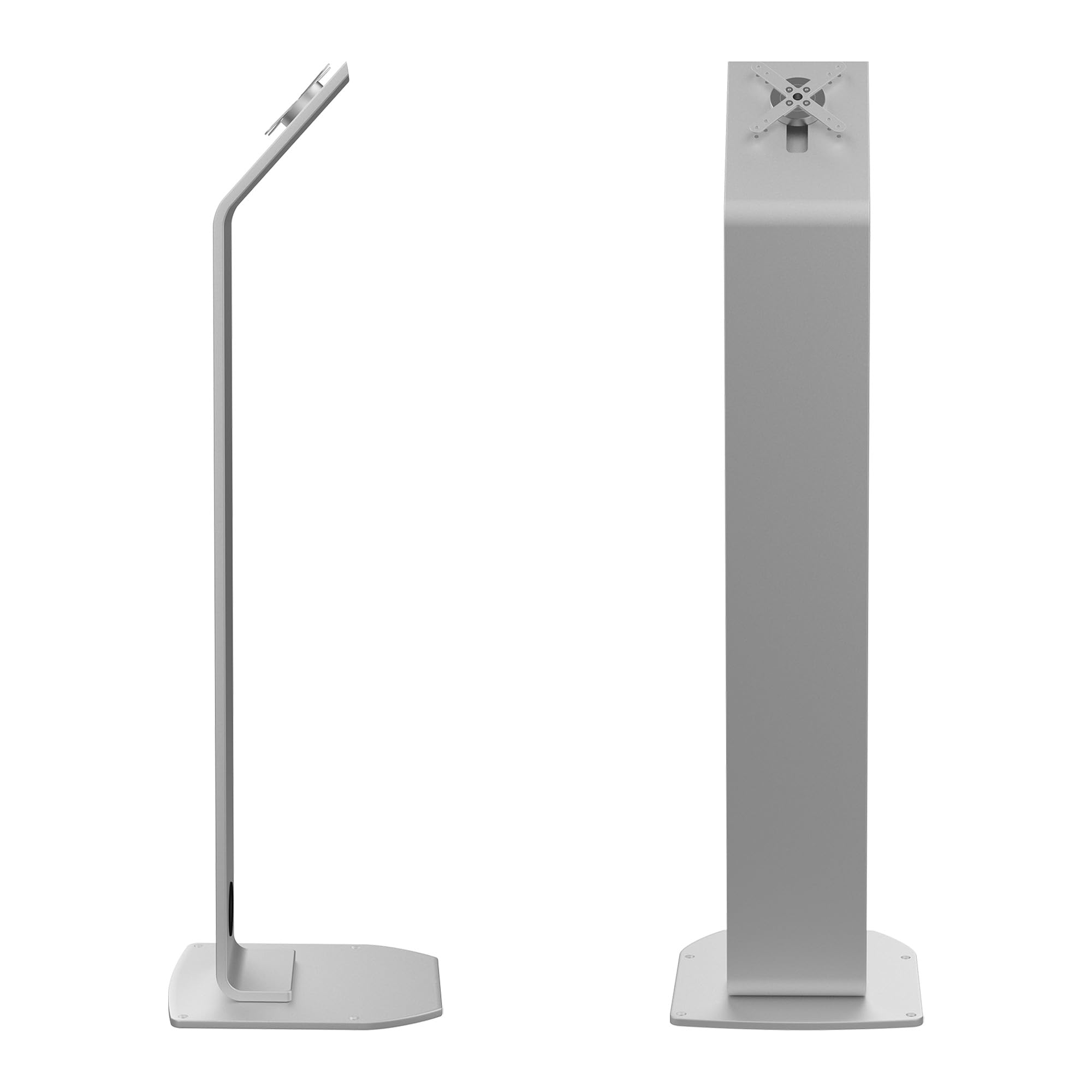Heavy-Duty VESA Compatible Floor Stand Kiosk with Cable Management System, Scratch-Resistant Base & Kitting Options - Perfect for Retail Displays, Trade Shows & Digital Signage (ADD-PARAFSS) - Silver