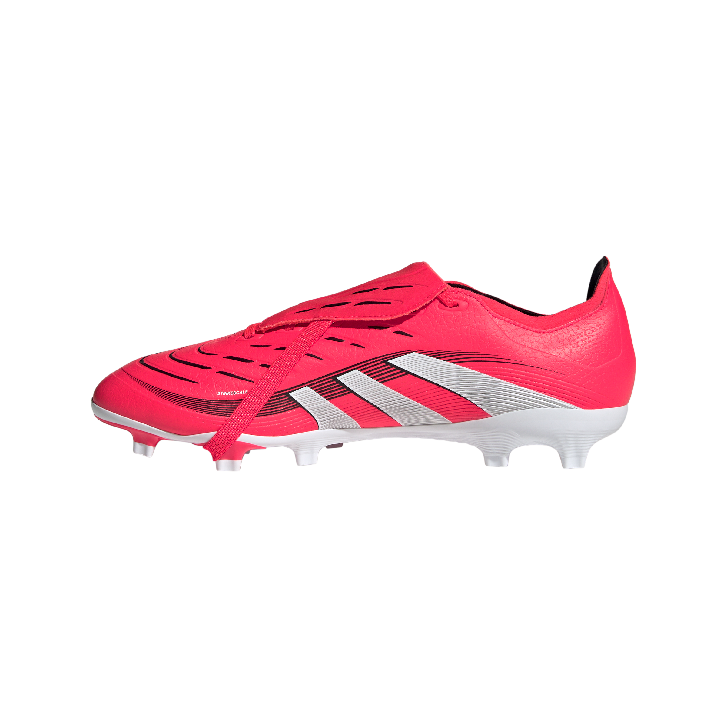 Adidas Predator League FG Soccer Cleats for Men - Fold Over Tongue Football Shoes in Lucid Red/White/Core Black | Perfect for Artificial Grass & Competitive Matches