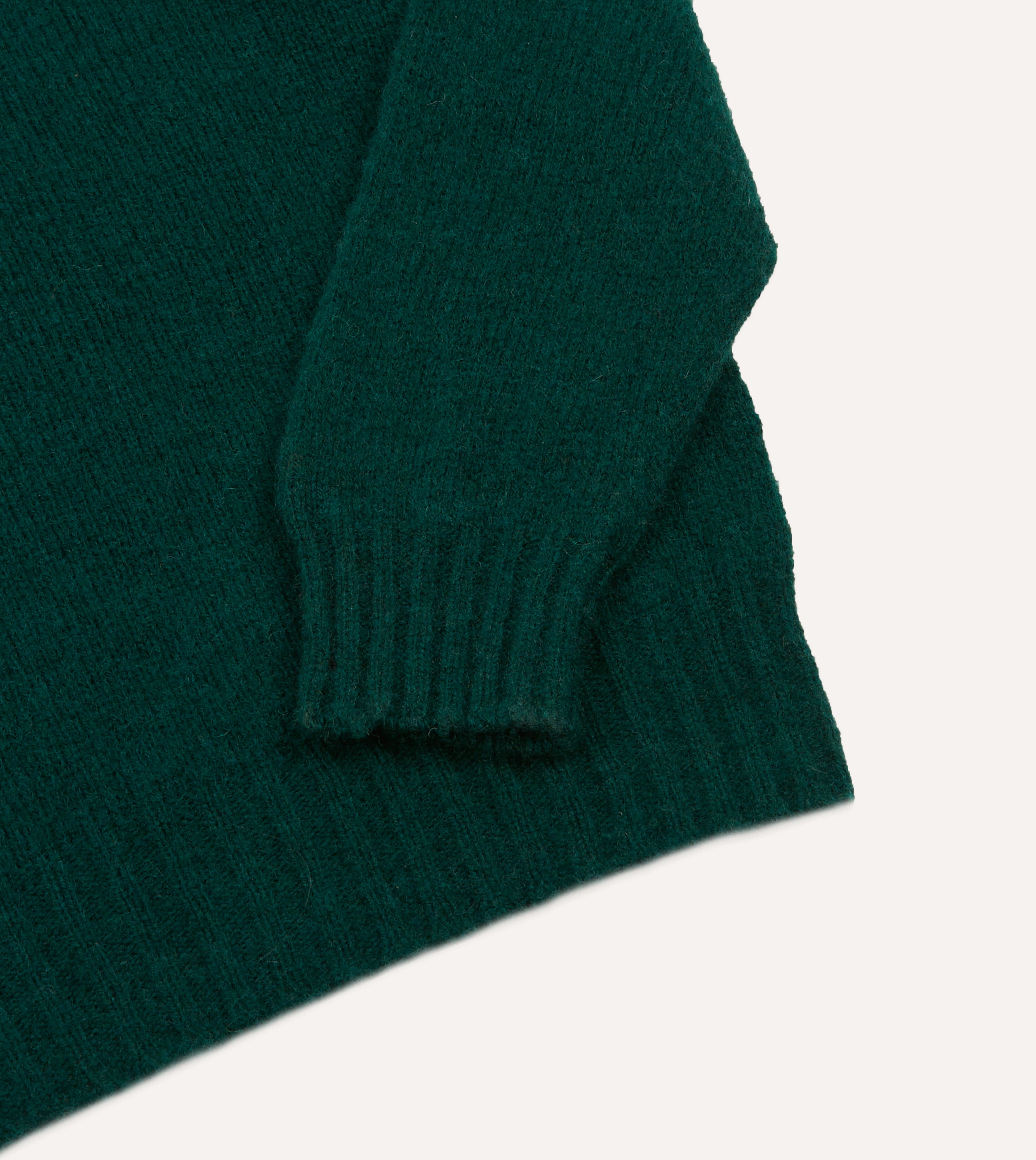 Green Brushed Shetland Wool Mock Neck Sweater for Women - Cozy Winter Pullover for Casual Outfits & Office Wear