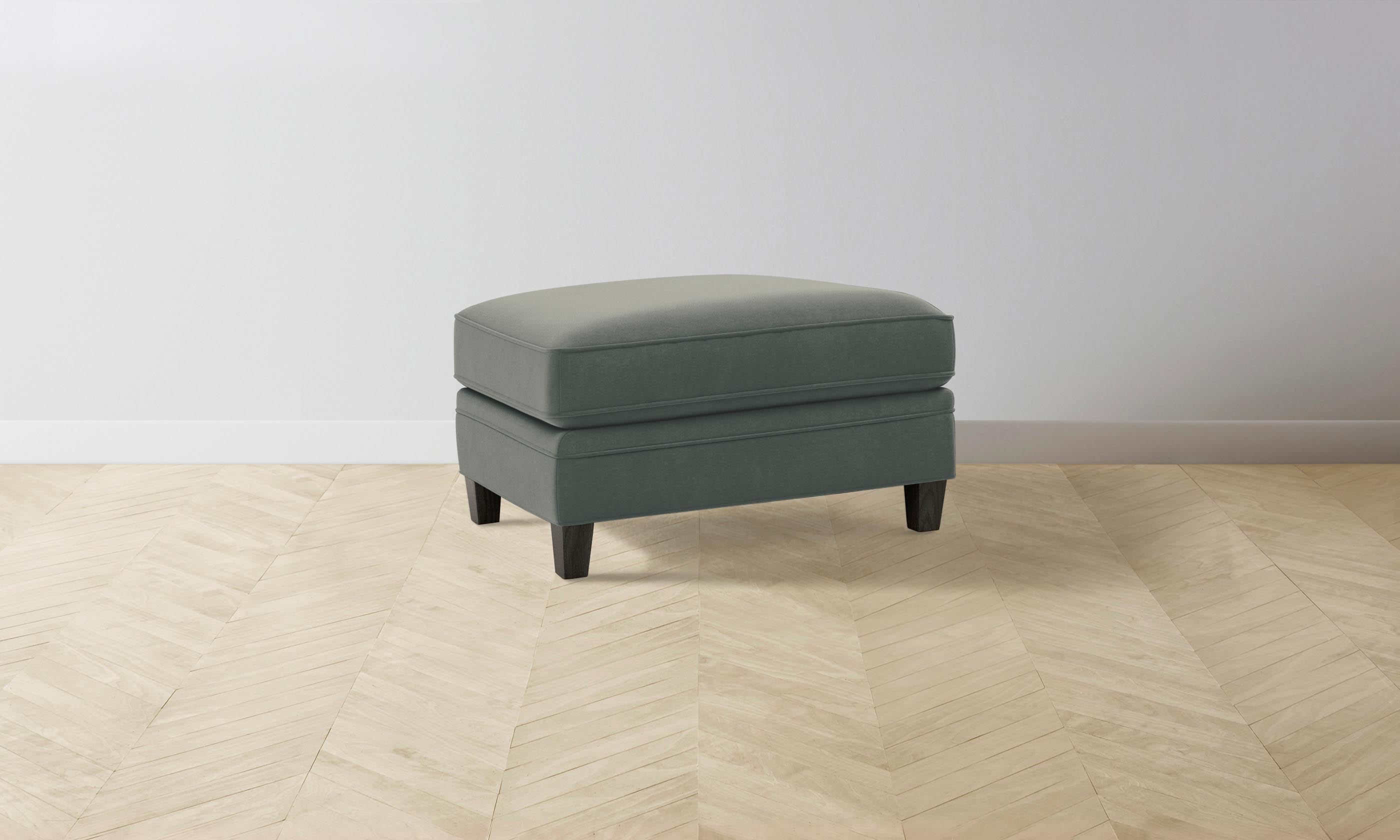 Luxury Carmine Ottoman with Premium Mohair Fabric in Fog Color - Perfect for Living Room, Bedroom, or Home Office Decor
