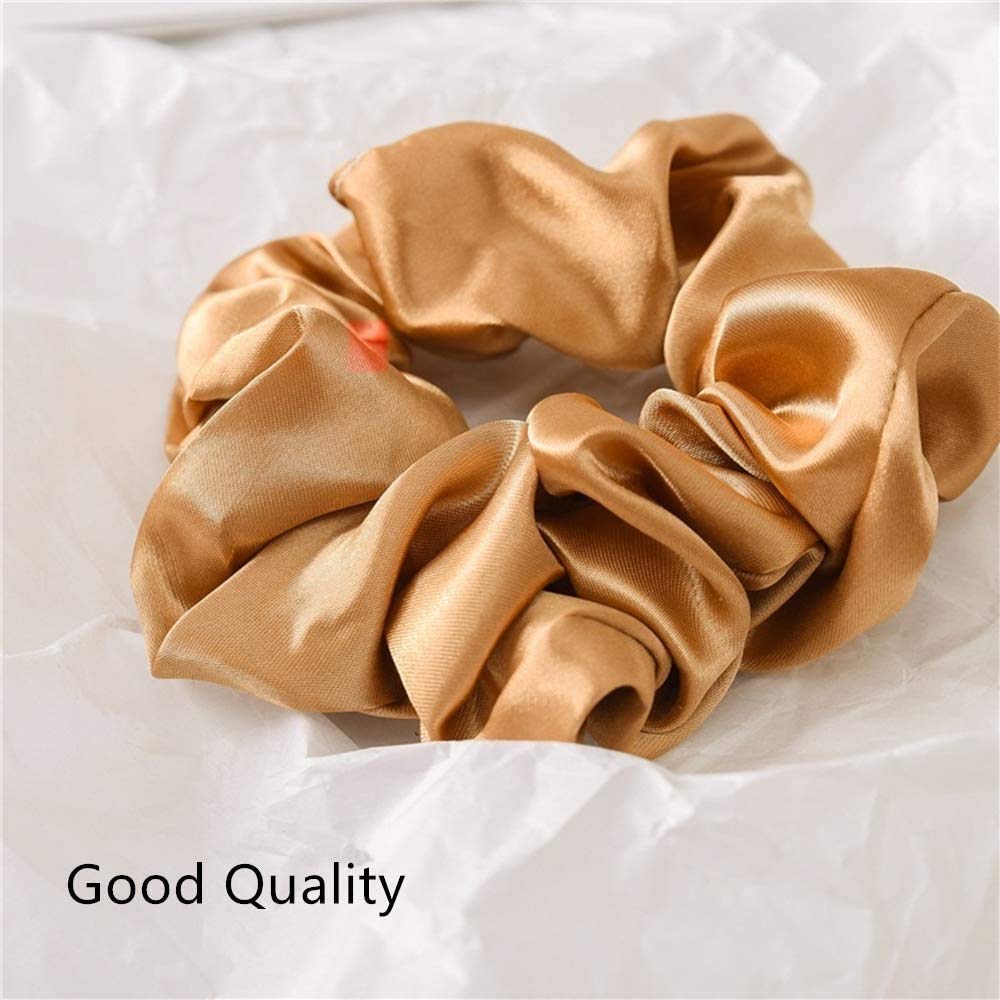6-Piece Satin Silk Scrunchies for Women - Soft No-Slip Hair Ties, Ponytail Holders for Thick Hair - Gentle Wedding & Bridal Accessories (Perfect for Daily Use, Workouts, and Special Occasions)