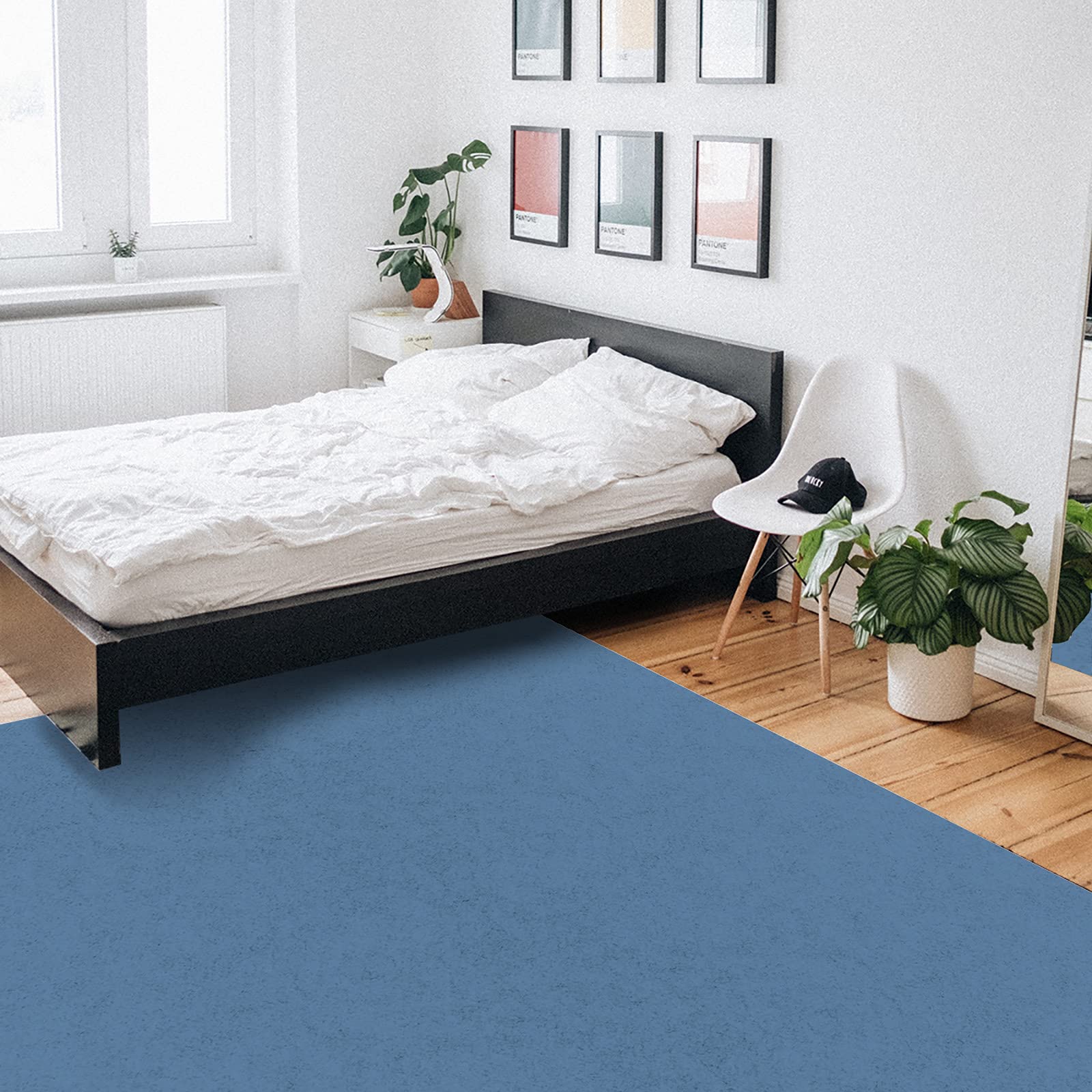5' x 7' Large Rectangular Non-Slip Area Rug - Solid Royal Blue Durable Floor Mat for Living Room, Bedroom & Outdoor Use | Perfect for Home Decor, Bedside Protection and Patio Floor Covering