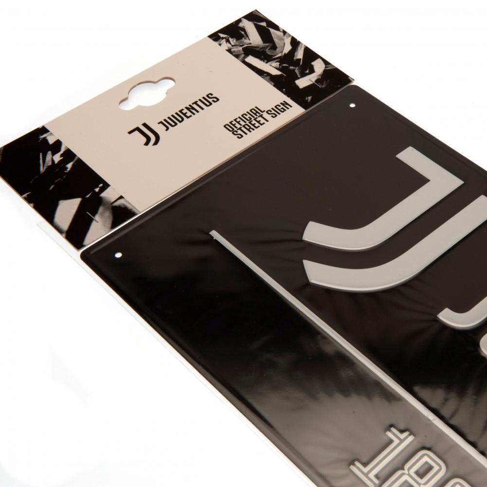 Juventus FC Street Sign - Black Juventus Soccer Club Wall Decor for Fans - Perfect for Home, Office, or Game Room Decorations