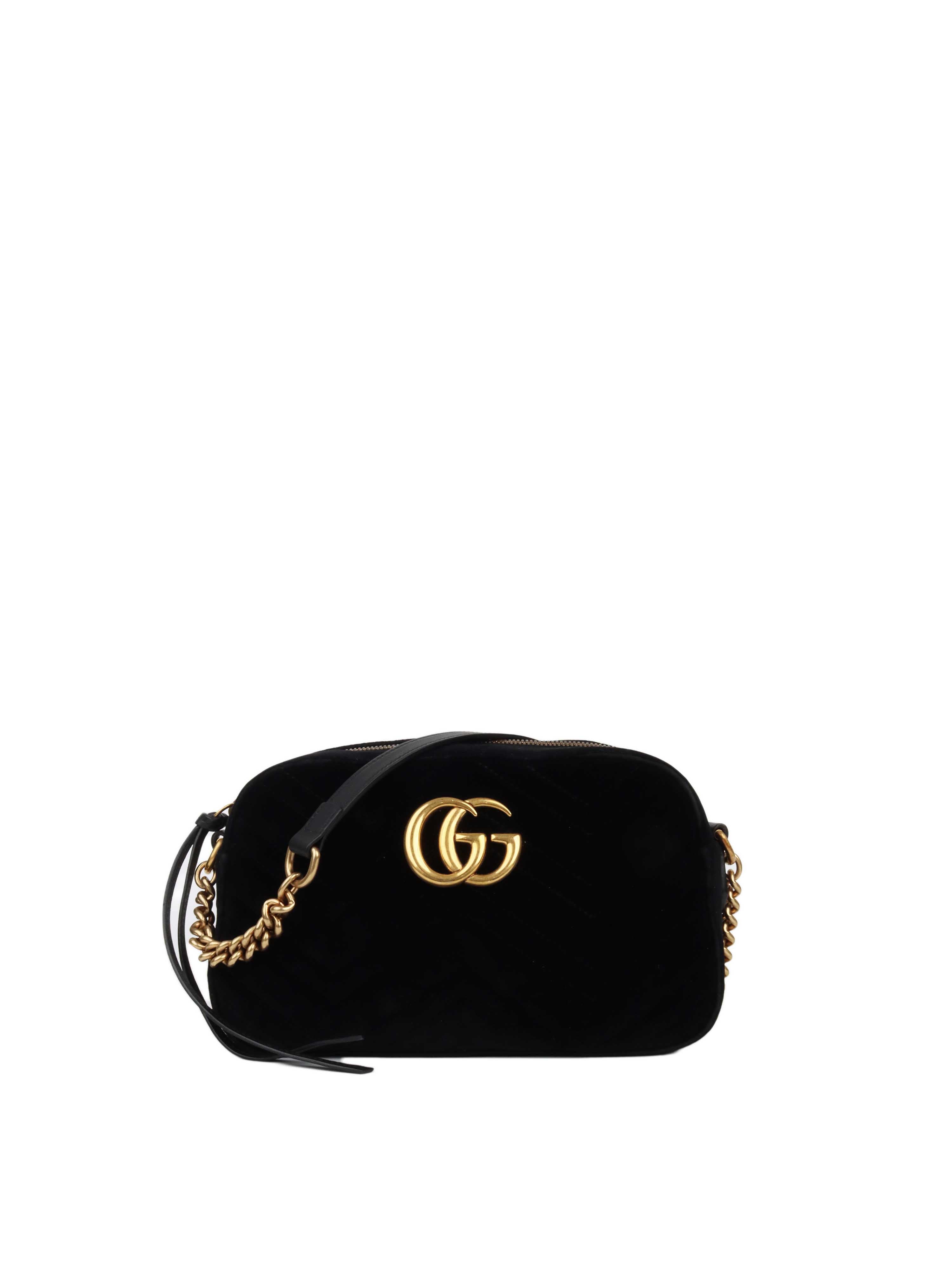 Gucci GG Marmont Small Matelasse Shoulder Bag Black Velvet GHW - Luxury Crossbody Purse for Women, Perfect for Date Night & Evening Events