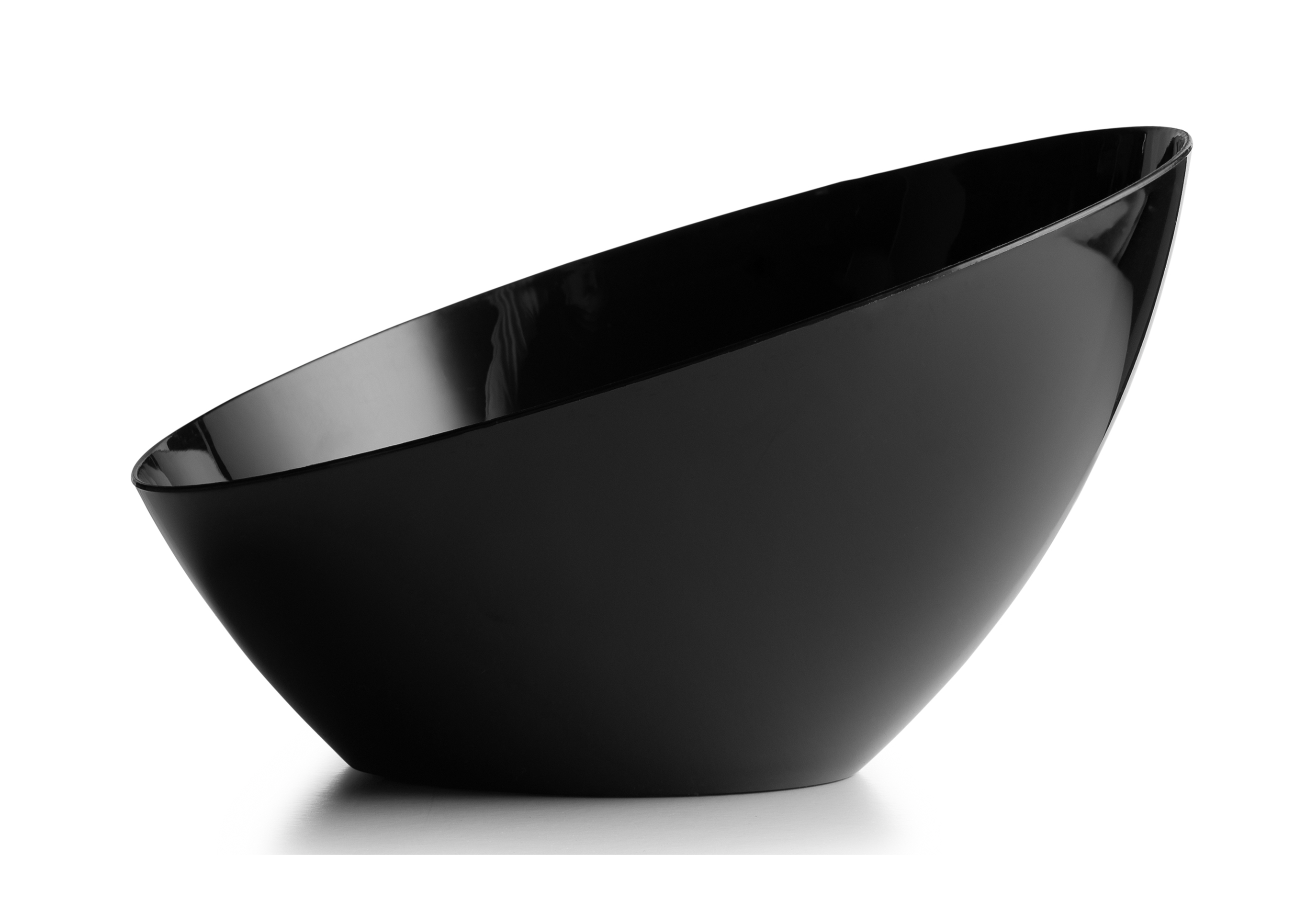 5-Pack Black Angled Plastic Serving Bowls - Perfect for Parties, Salads, Snacks & Entertaining - Durable & Stylish Dishware Set