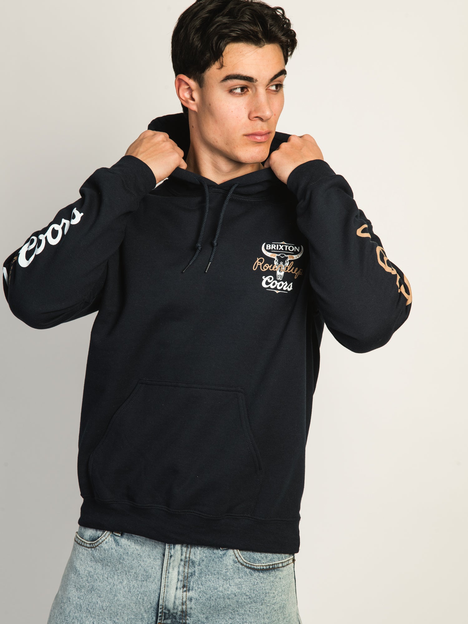 Brixton Coors Round Up Pullover Hoodie for Men & Women - Comfortable Fleece Sweatshirt for Casual Wear, Outdoor Activities, and Street Style Fashion