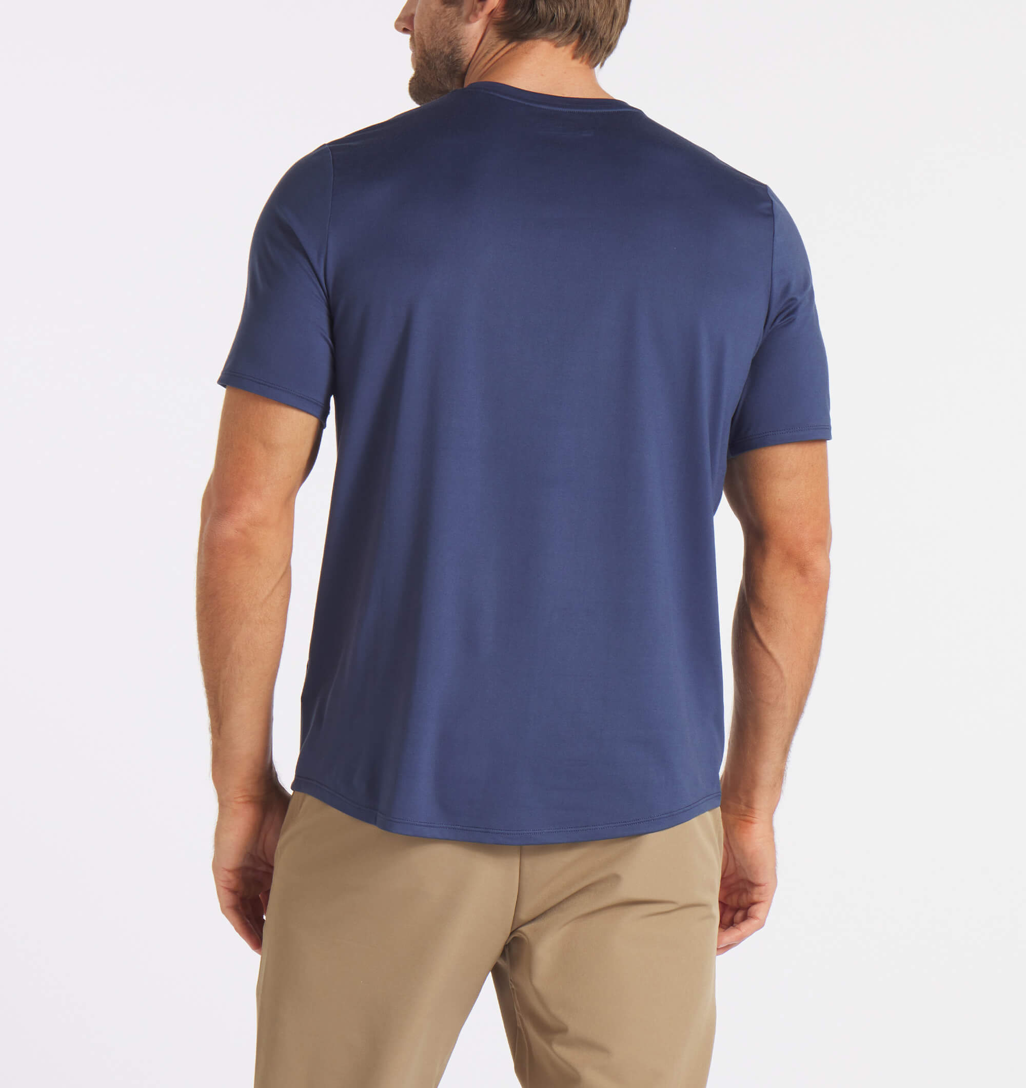Unrl Ultra Tee Men's Short Sleeve T-Shirt - Soft Cotton Comfort Fit Casual Wear in Harbor Blue - Perfect for Gym, Running & Everyday Outfits