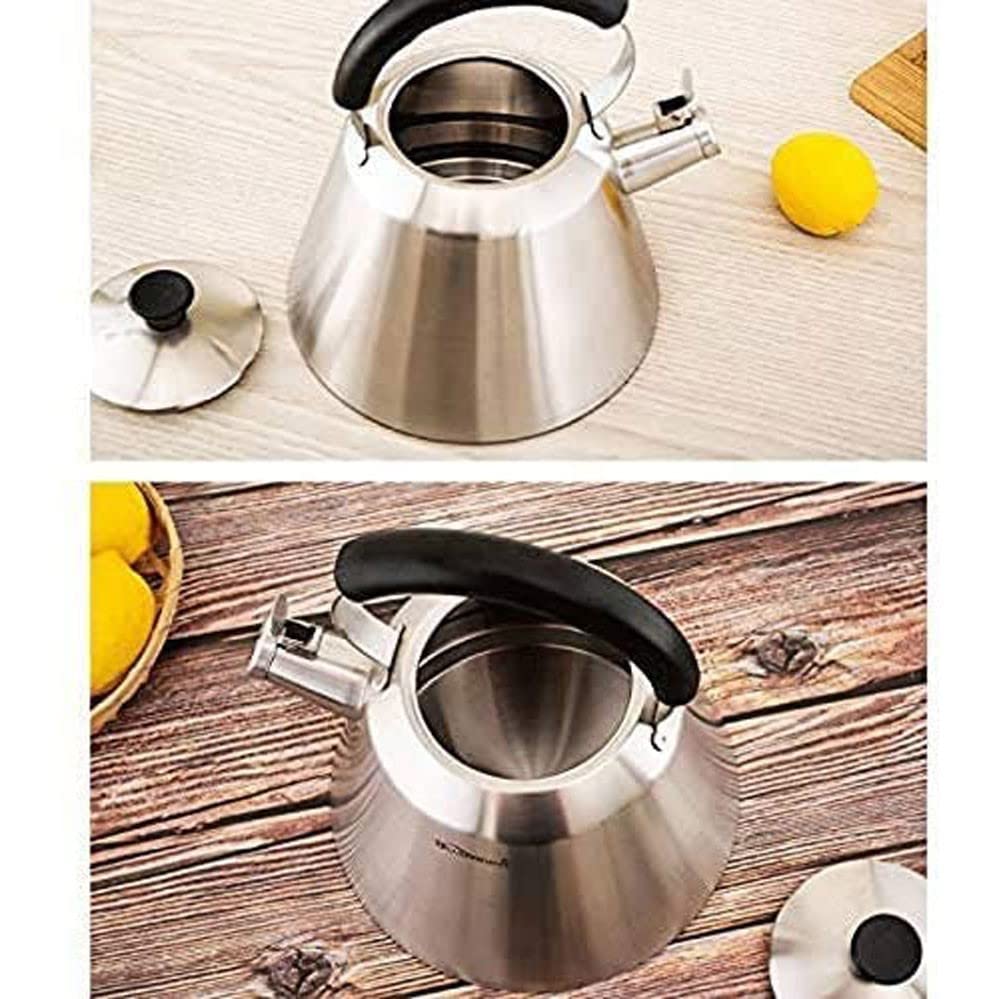 Stainless Steel Whistling Tea Kettle - 3L Large Capacity Stovetop Teapot with Anti-Scald Handle & Automatic Whistle - Perfect for Home, Office & Camping Tea Brewing