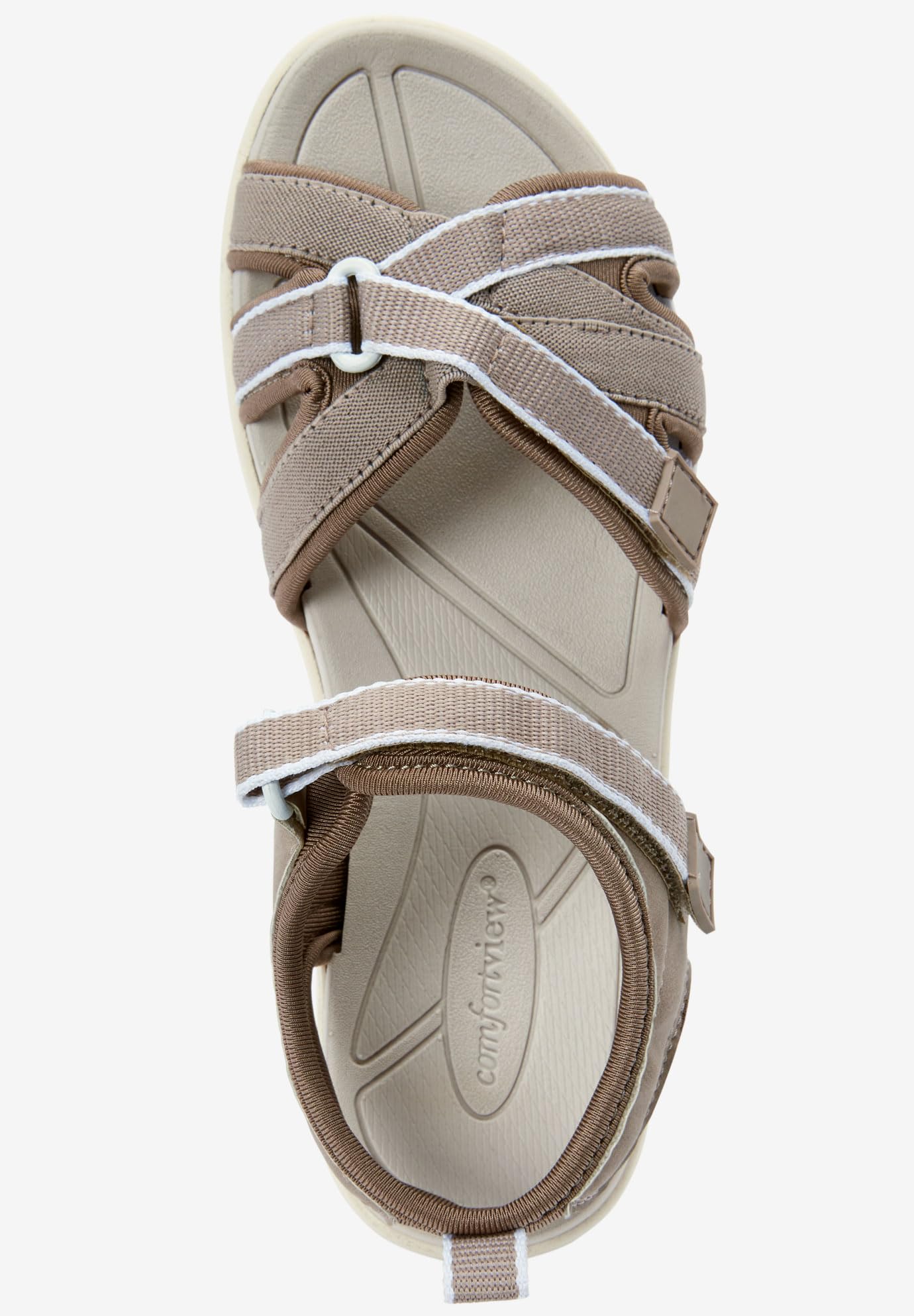 Comfortview Women's Wide Width The Annora Sandal - Comfortable Casual Sandals for Women with Wide Feet - Perfect for Walking, Travel & Summer Outfits