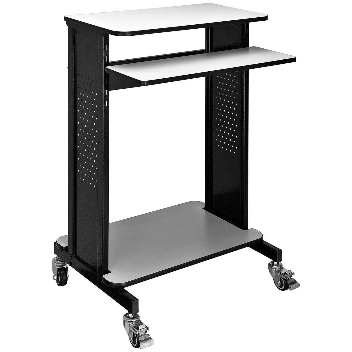 Global Industrial Mobile Computer Workstation with Adjustable Keyboard & Mouse Tray, 46