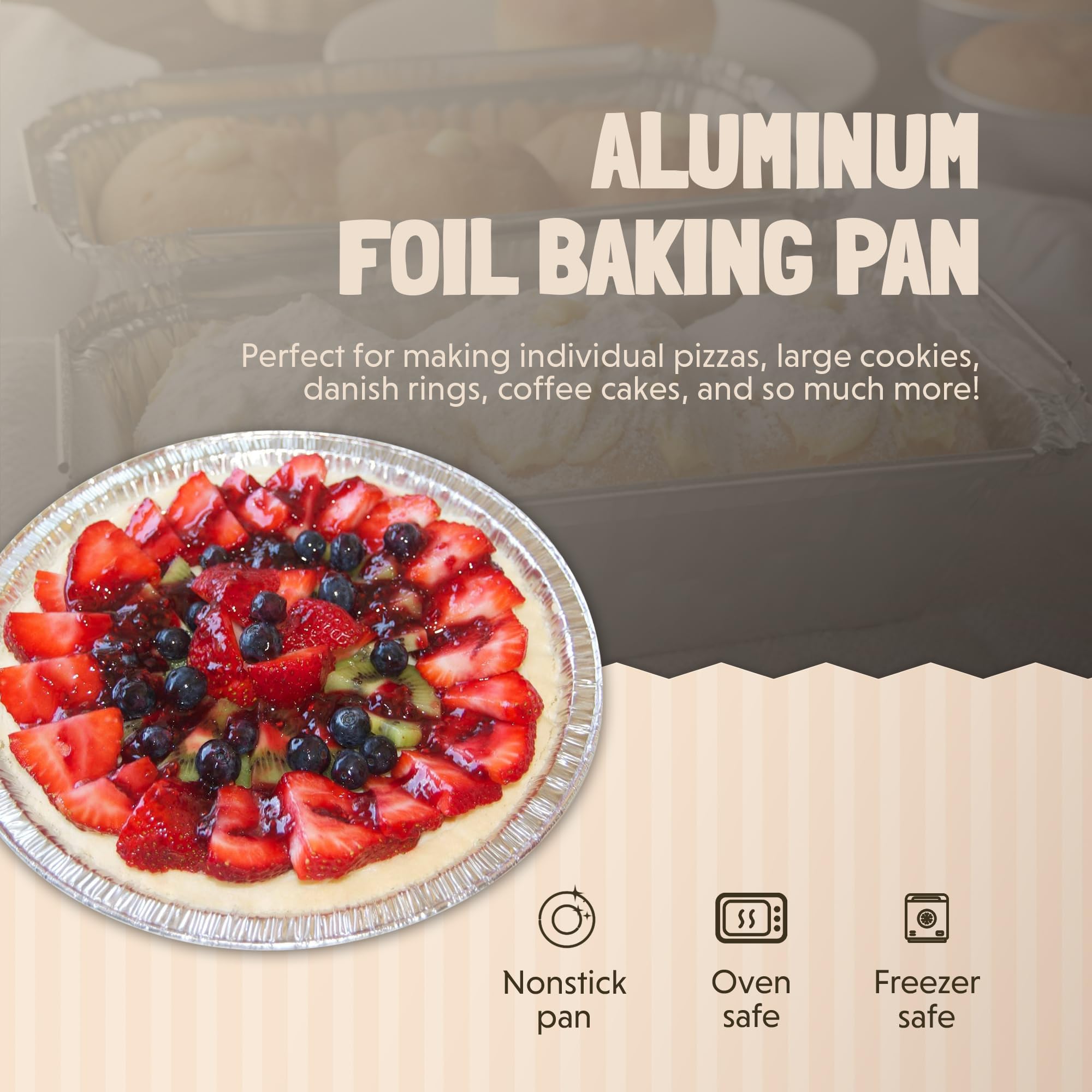 D&W Heavy Duty 7-Inch Disposable Aluminum Foil Pizza Pans - Pack of 250 for Baking Cookies, Pies & Individual Pizzas | Perfect for Restaurants, Catering & Home Baking