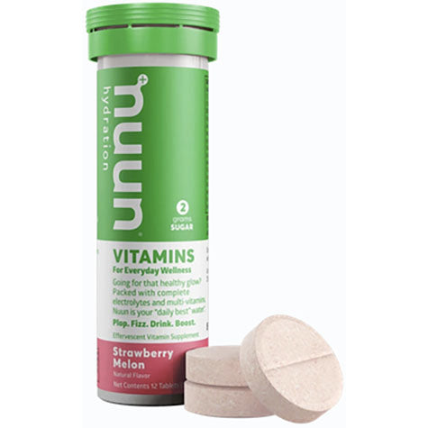 NUUN Vitamin Hydration Tablets - Strawberry Melon Flavor | Electrolyte Drink Mix for Active Lifestyles, Workouts & Outdoor Adventures