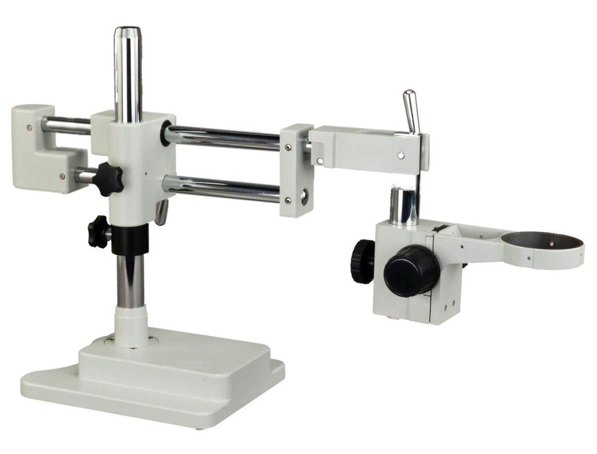 OMAX Dual-bar Boom Stand with 76mm Focusing Rack for Stereo Microscopes | Laboratory, Jewelry, PCB Inspection & Repair | Professional Microscope Accessory