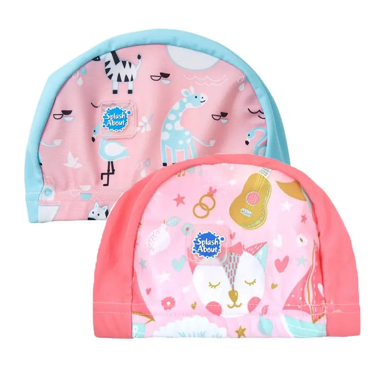 Kids Swim Hats with Cute Duck Designs - 2 Pack Waterproof Swimming Caps for Toddlers & Children | Perfect for Pool, Beach & Summer Water Activities