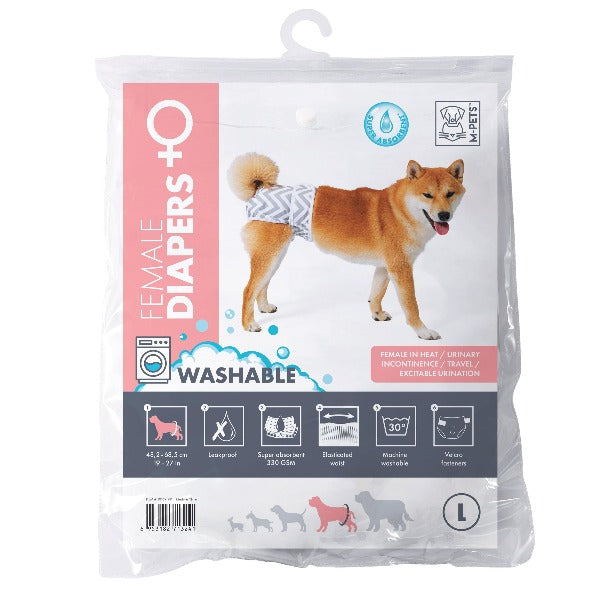 Washable Female Dog Diapers for Pets - Reusable & Absorbent Puppy Pants for Small to Medium Dogs - Perfect for House Training, Incontinence & Travel Use
