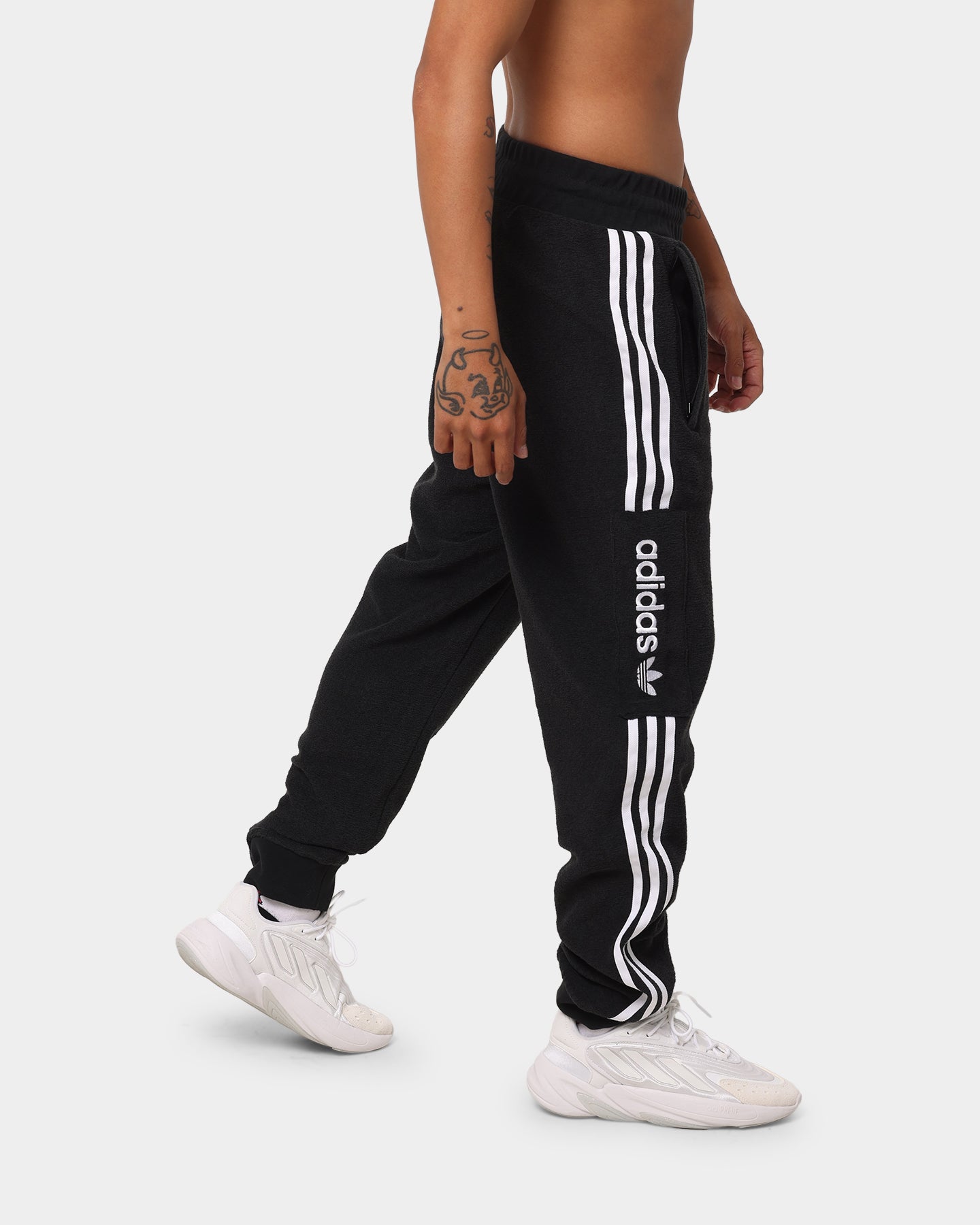 Adidas Comfort 3 Stripe Track Pants for Men & Women - Black/White Athletic Joggers for Running, Gym & Casual Wear