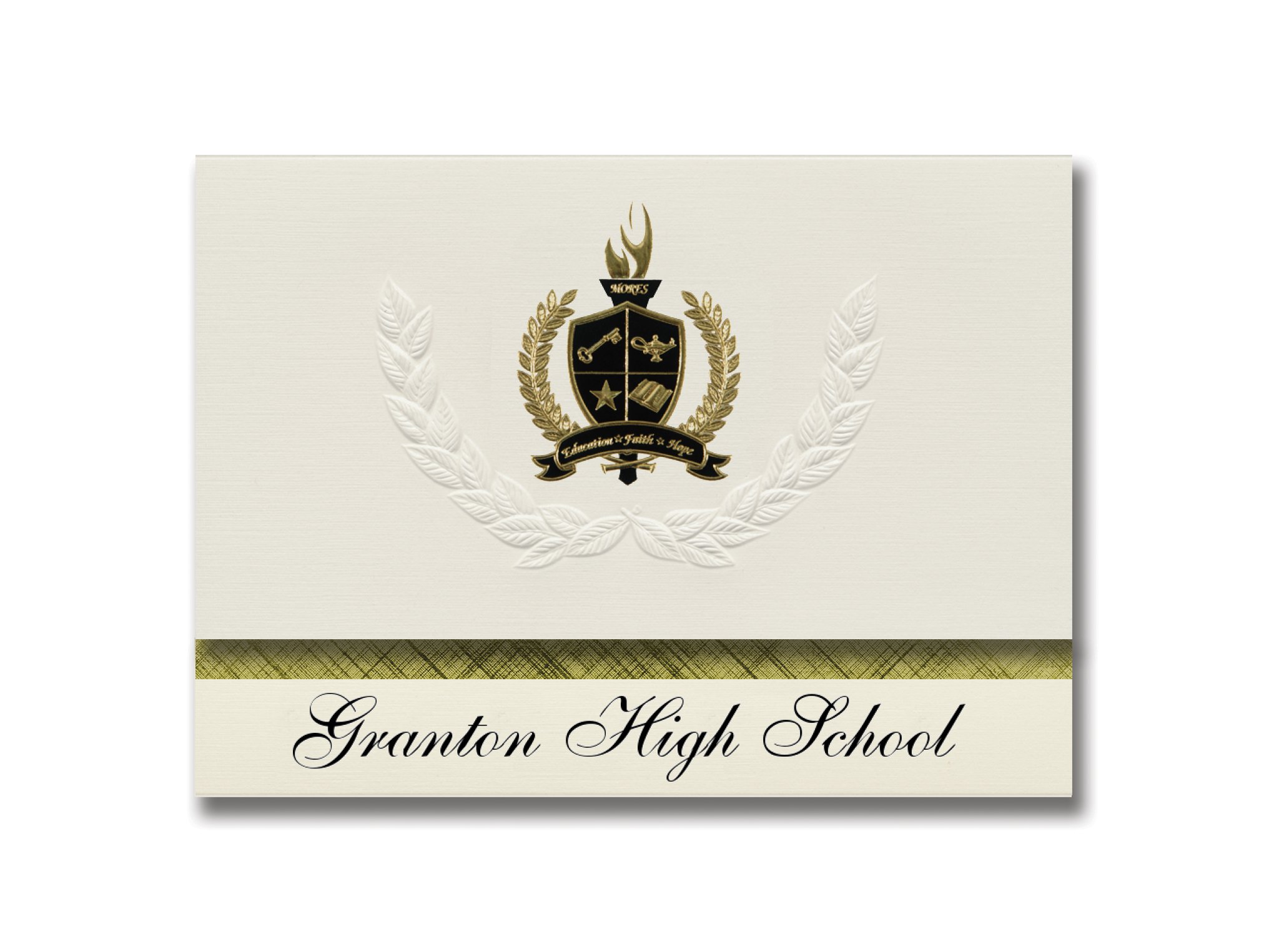 Granton High School Graduation Announcements - Premium Presidential Style with Gold & Black Metallic Foil Seal (Pack of 25) | Perfect for Graduation Ceremonies, Commencement Invitations & Alumni Events in Granton, WI