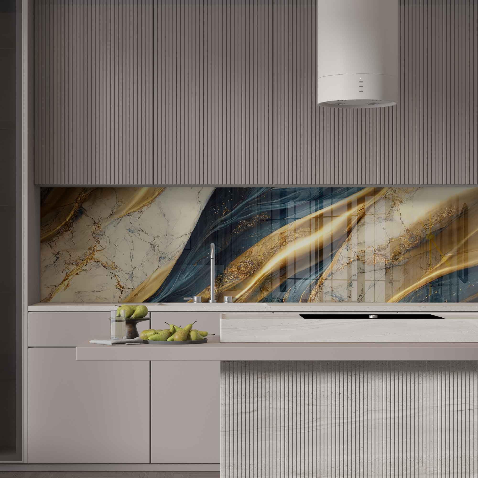 Tempered Glass Kitchen Backsplash - 47x30