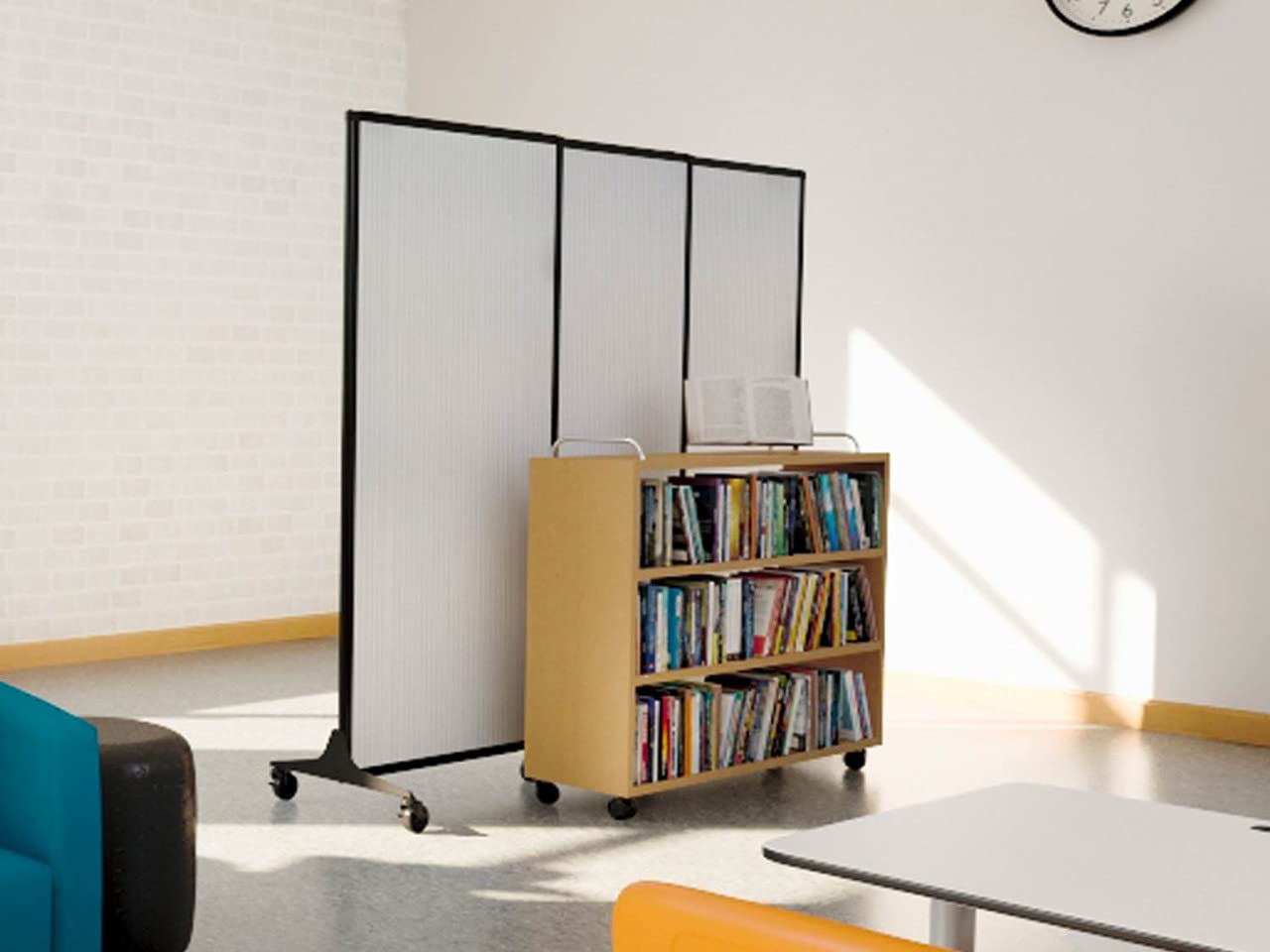 Versare QuickWall 3-Panel Portable Room Divider - 7' Wide x 6'8