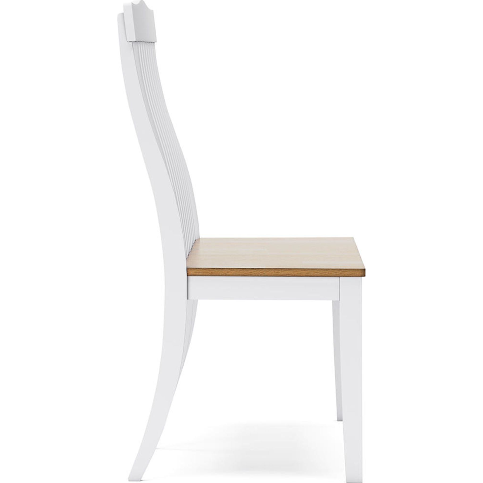 Ashbryn Dining Bench - White/Natural Wooden Kitchen Bench Seat with Backrest, Sturdy & Comfortable for Dining Room, Kitchen Island or Breakfast Nook (Model D844-08)