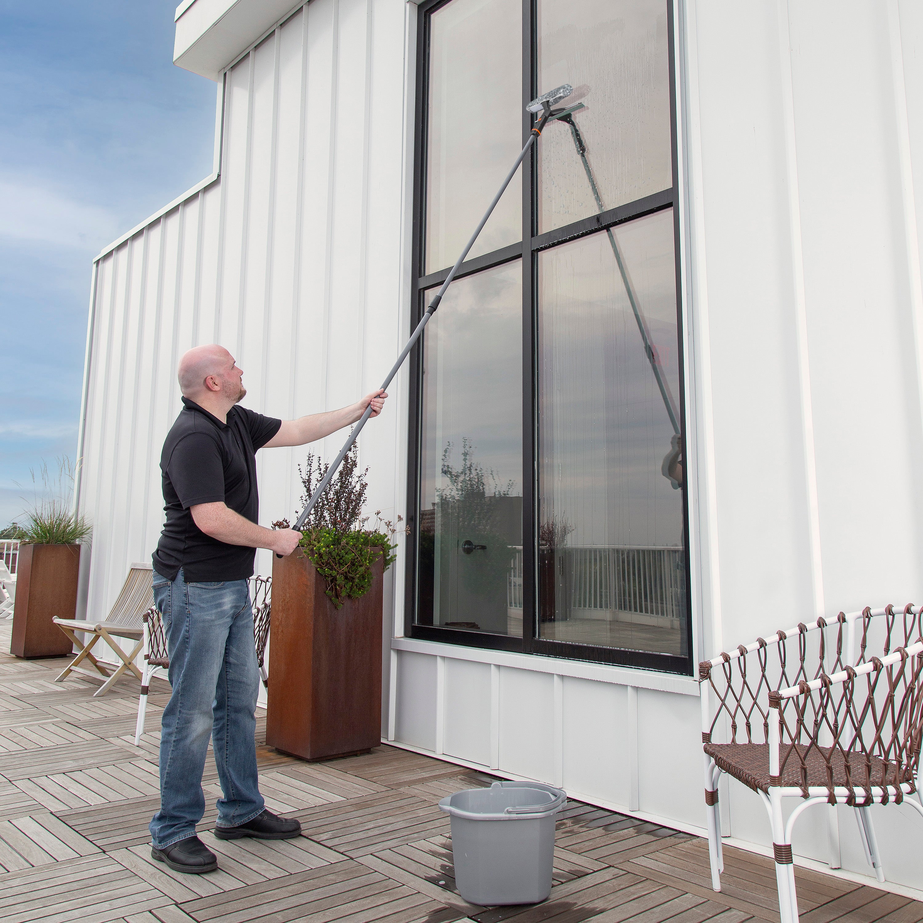 High Reach Cleaning Kit with System Organizer & Extendable Pole - Perfect for Ceiling Fans, Windows & Hard-to-Reach Areas