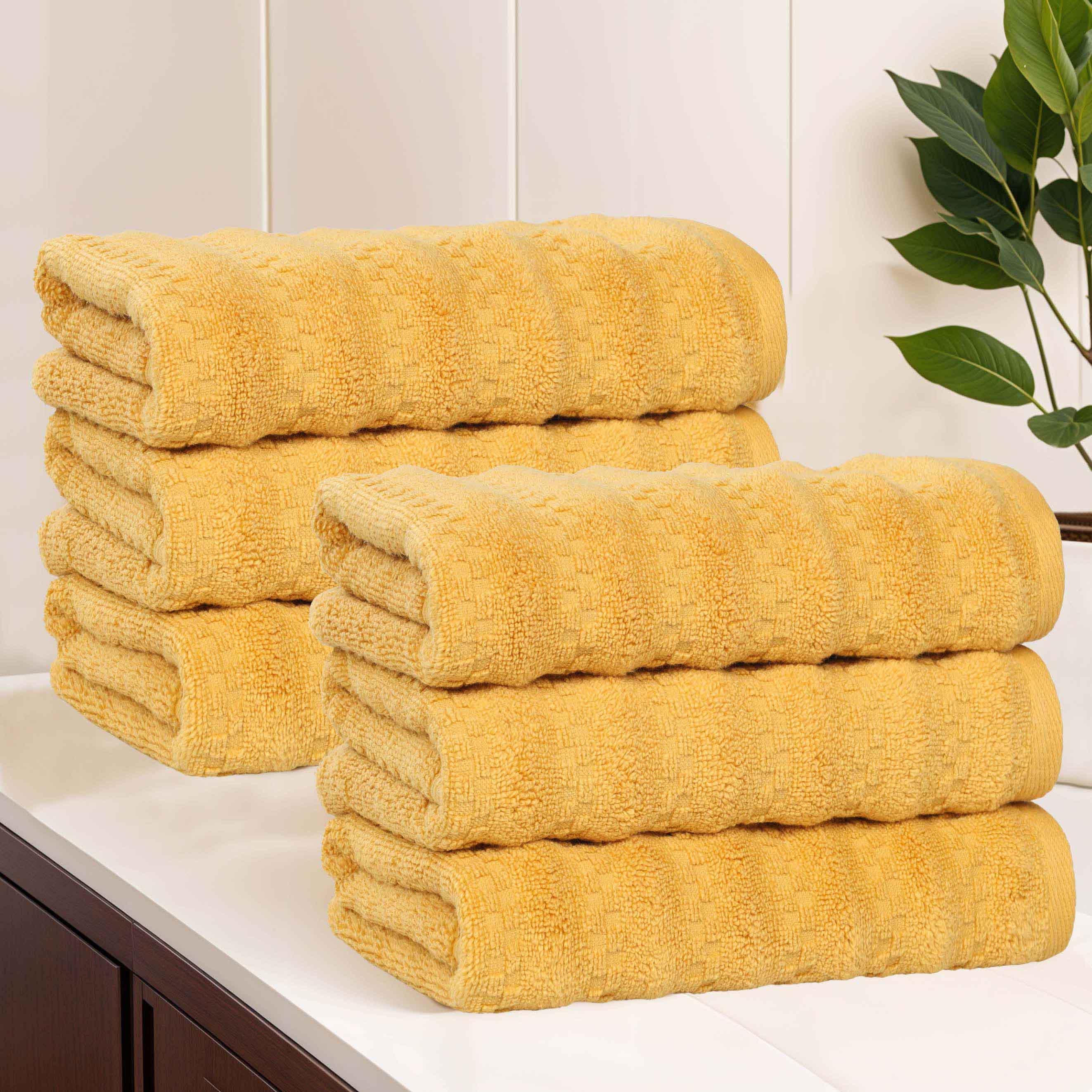 Premium 6-Pack Zuma Zero Twist Cotton Medium Weight Absorbent Hand Towels - Soft & Quick-Drying for Kitchen, Bathroom & Gym Use