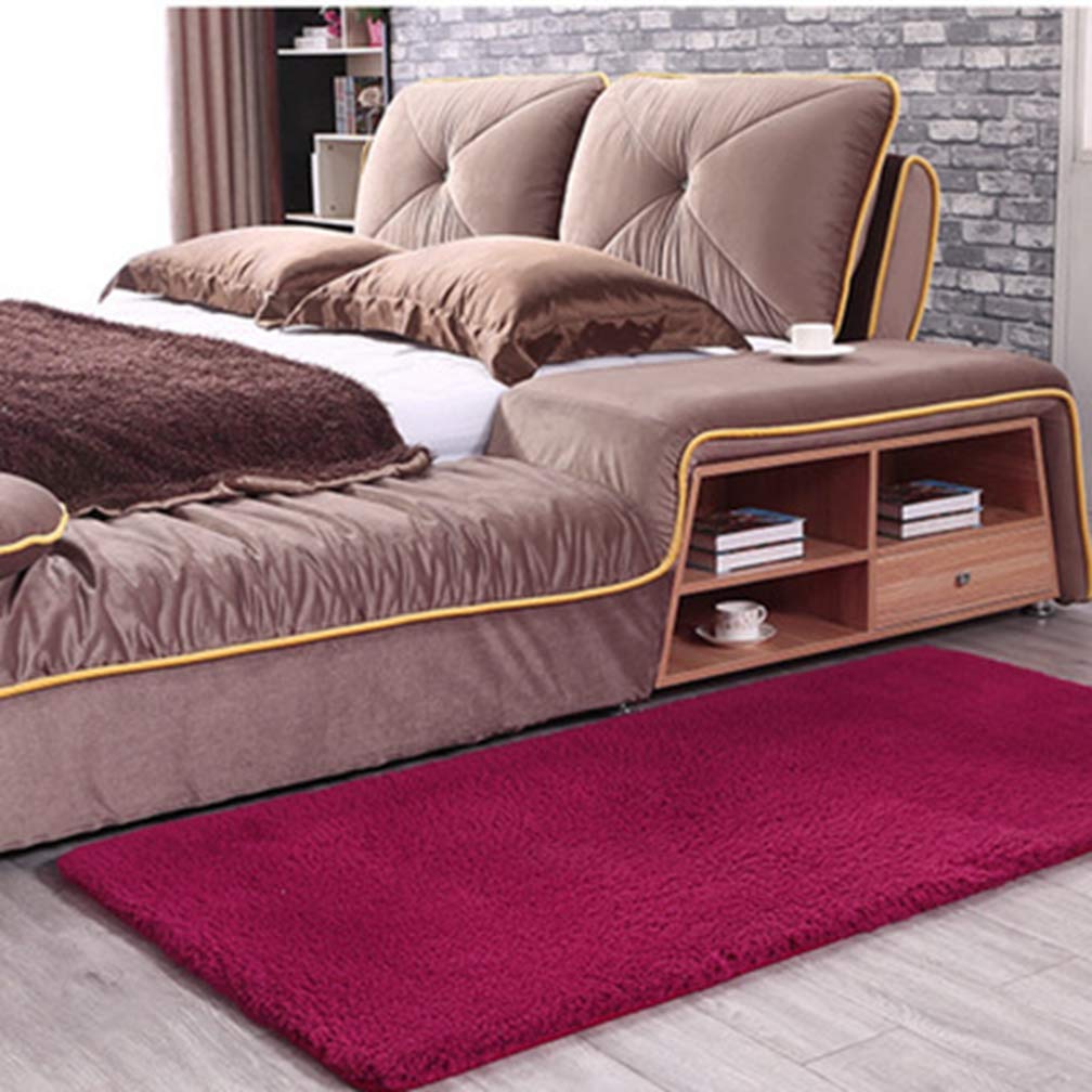 Premium Soft Shag Area Rug - Non-Slip Plush Rectangular Carpet for Living Room, Bedroom & Nursery - Modern Indoor/Outdoor Home Decor in Wine Red (5'x6') - Perfect for Cozy Spaces, Kids Play Areas & High-Traffic Zones